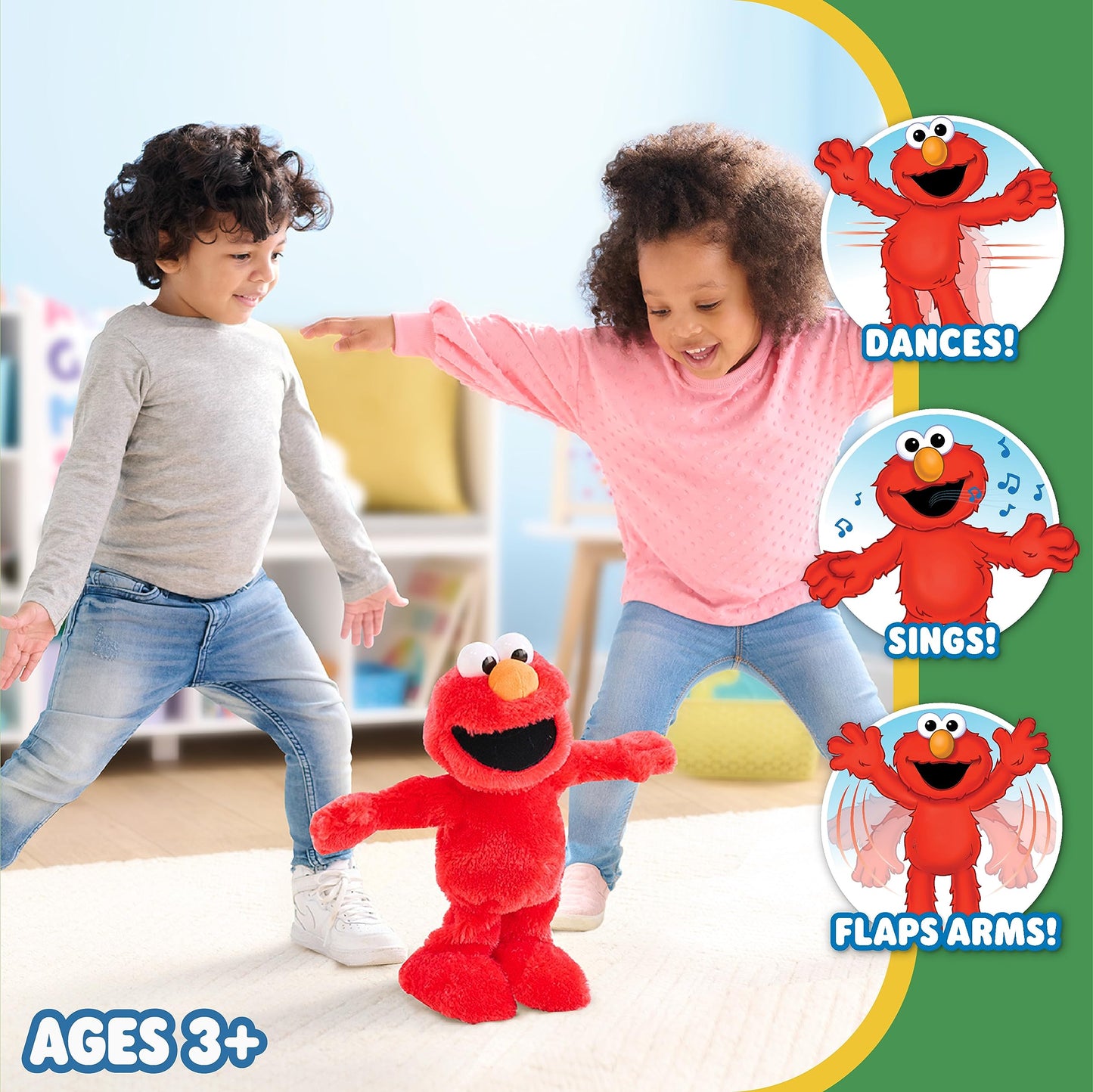 Sesame Street Feature Plush Elmo Slide, Kids Toys for Ages 18 Month, Gifts and Presents