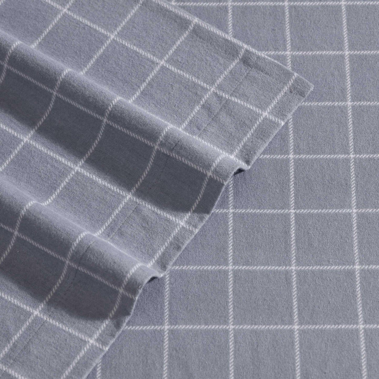 Eddie Bauer - Queen Bed Sheets, Cotton Flannel Bedding Set with Matching Pillowcases, Brushed for Extra Softness, Deep Pocket, Oeko-Tex Certified (Great Plains Plaid Grey)