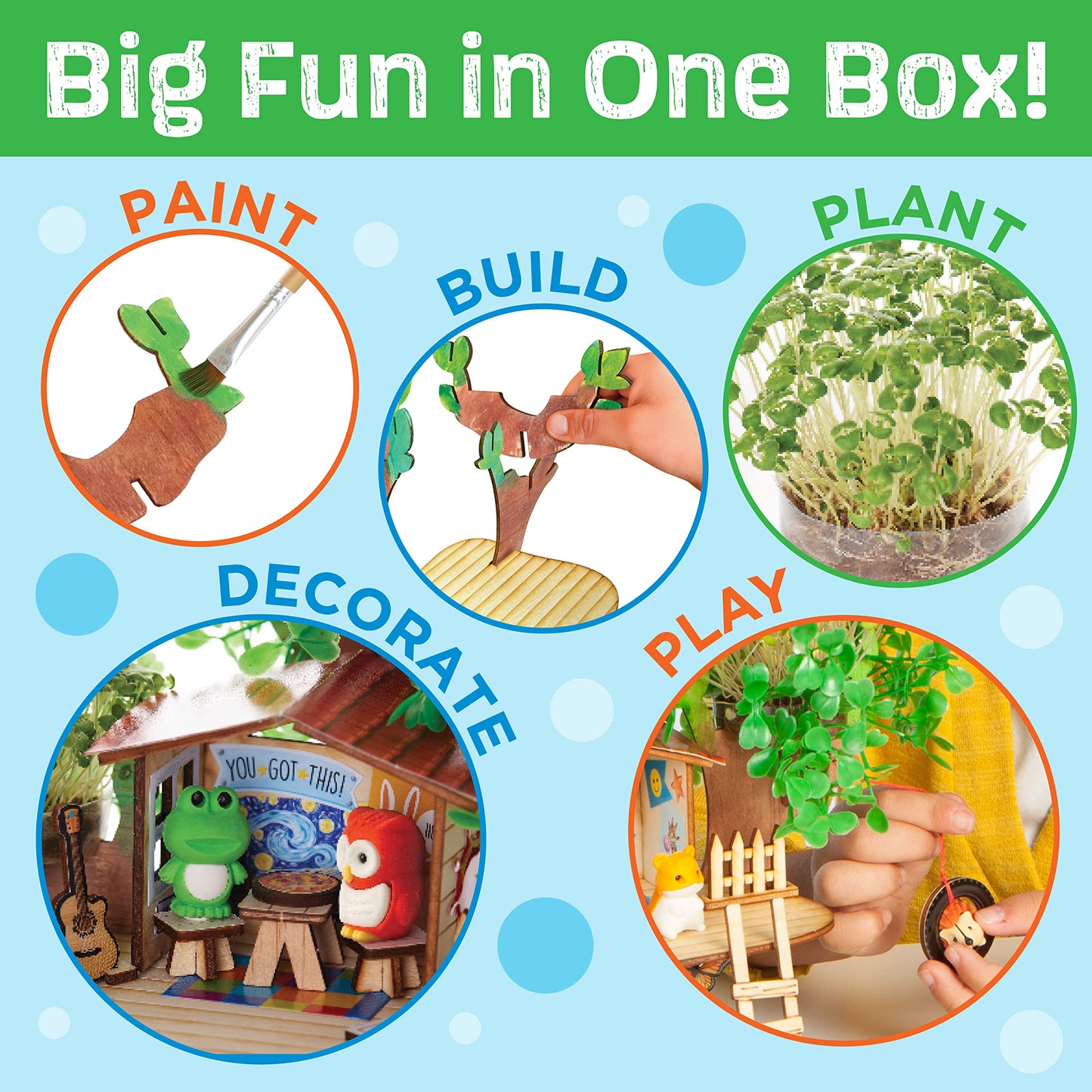 Creativity for Kids Build and Grow Tree House Craft Kit - Treehouse Playset Toy for Boys and Girls, Classic Toys for Kids