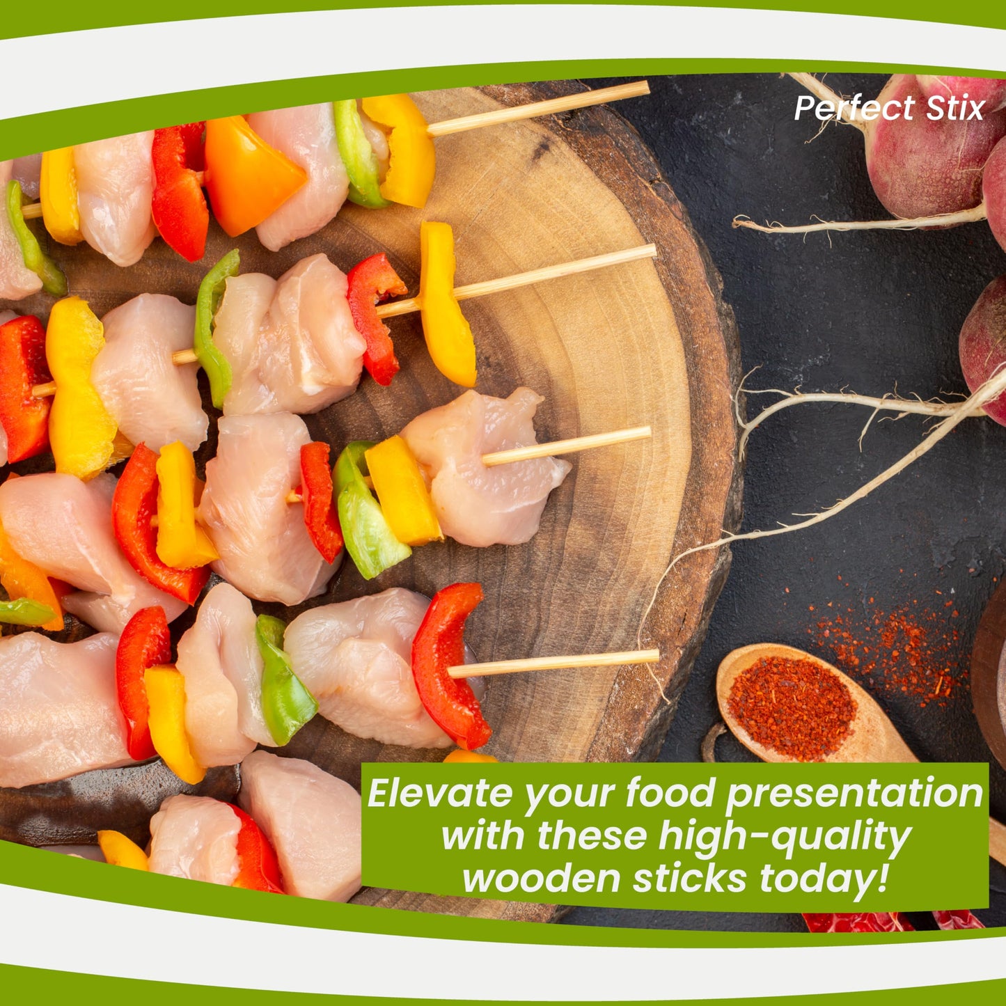 Perfect Stix Wooden Corn Dog Stick Skewers 8.5" x 3/16" Semi-Pointed (Pack of 1005) Semi-Pointed Tip