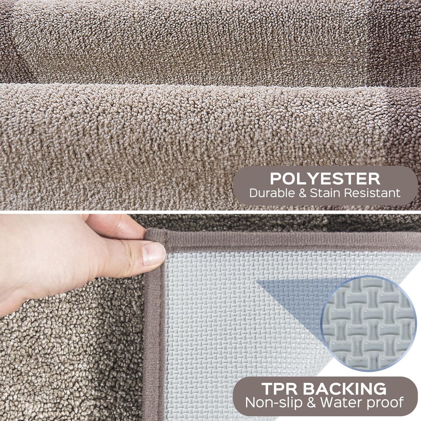 DOMUSTEX Machine Washable Kitchen Rug 24" x 36", Non Slip Kitchen Mat for Floor, Absorbent Entrance Throw Rug for Bedroom, Hallway, Bathroom, Door