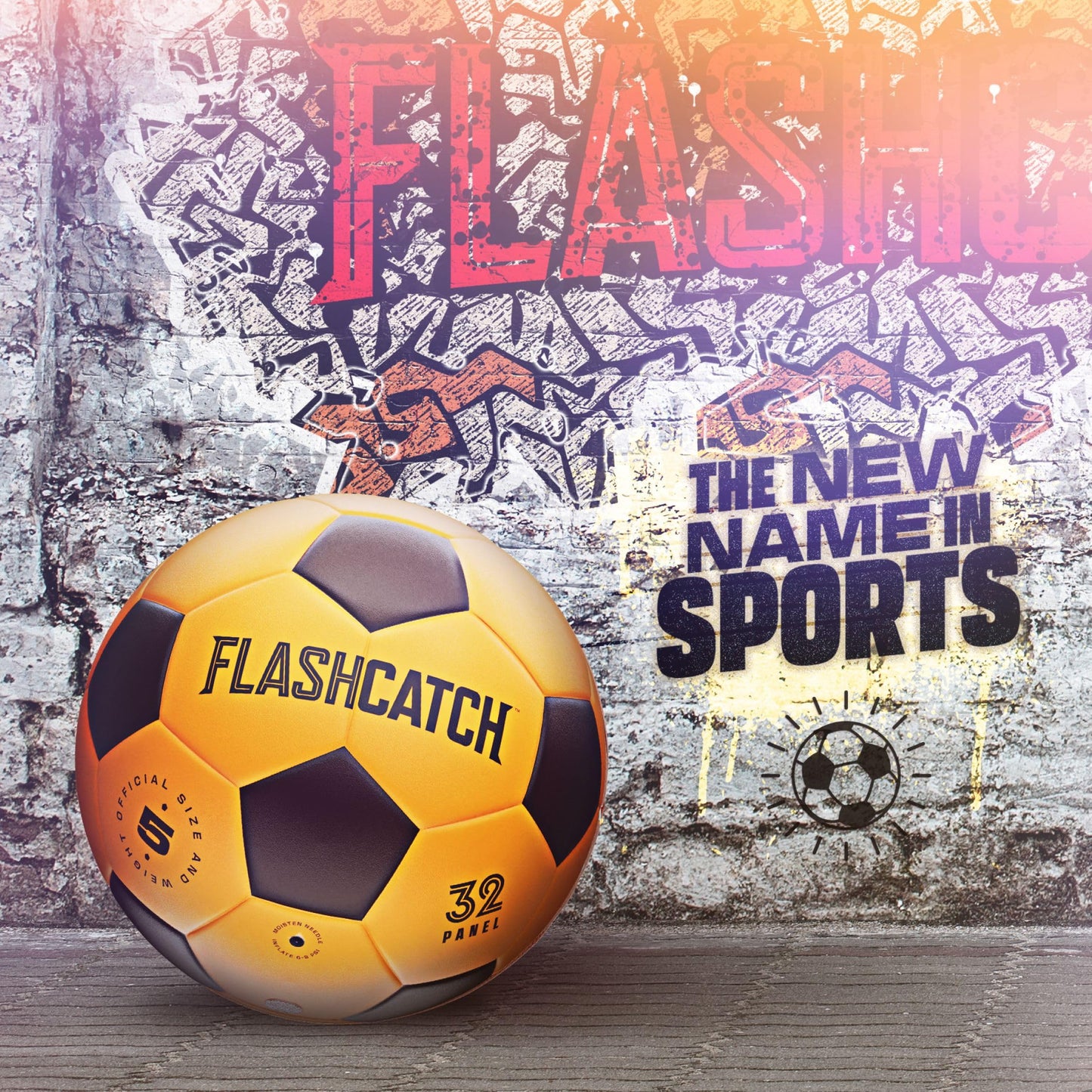 FlashCatch Light Up Soccer Ball - Glow in the Dark NO 5 Sports Gear Gifts for Boys & Girls 8-15+ Year Old Kids, Teens Gift Ideas Cool Boy Toys Ages 8 9 10 11 12 13 14 15 Glowing Night Activity Medium