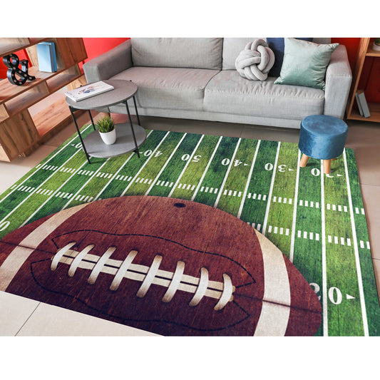 ALAZA Grunge American Football Field Non Slip Area Rug 4'10" x 6'8" for Living Dinning Room Bedroom Kitchen Hallway Office Modern Home Decorative