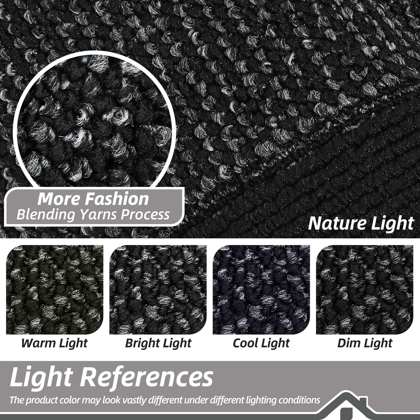 BEQHAUSE Kitchen Rugs and Mats Set of 2 Non-Slip Kitchen Mats for Floor, Absorbent and Stain Resistant Kitchen Runner, Machine Washable Rugs for Kitchen, Laundry & Sink, 24"x36"+24"x60", Black