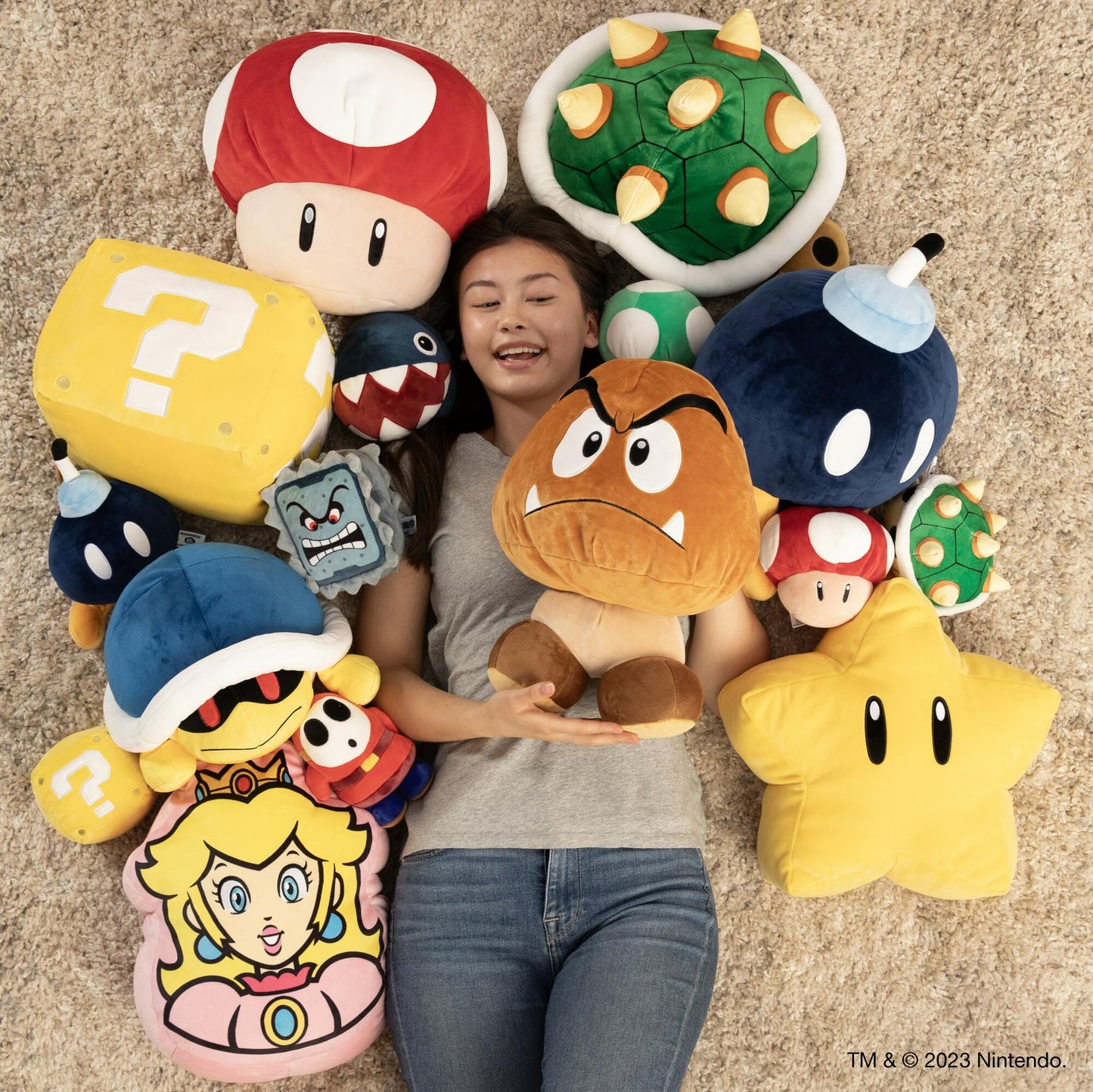 Club Mocchi Mocchi- Super Mario Plush - Super Star Plushie - Squishy Collectible Mario Toys and Plushies - 15 inch