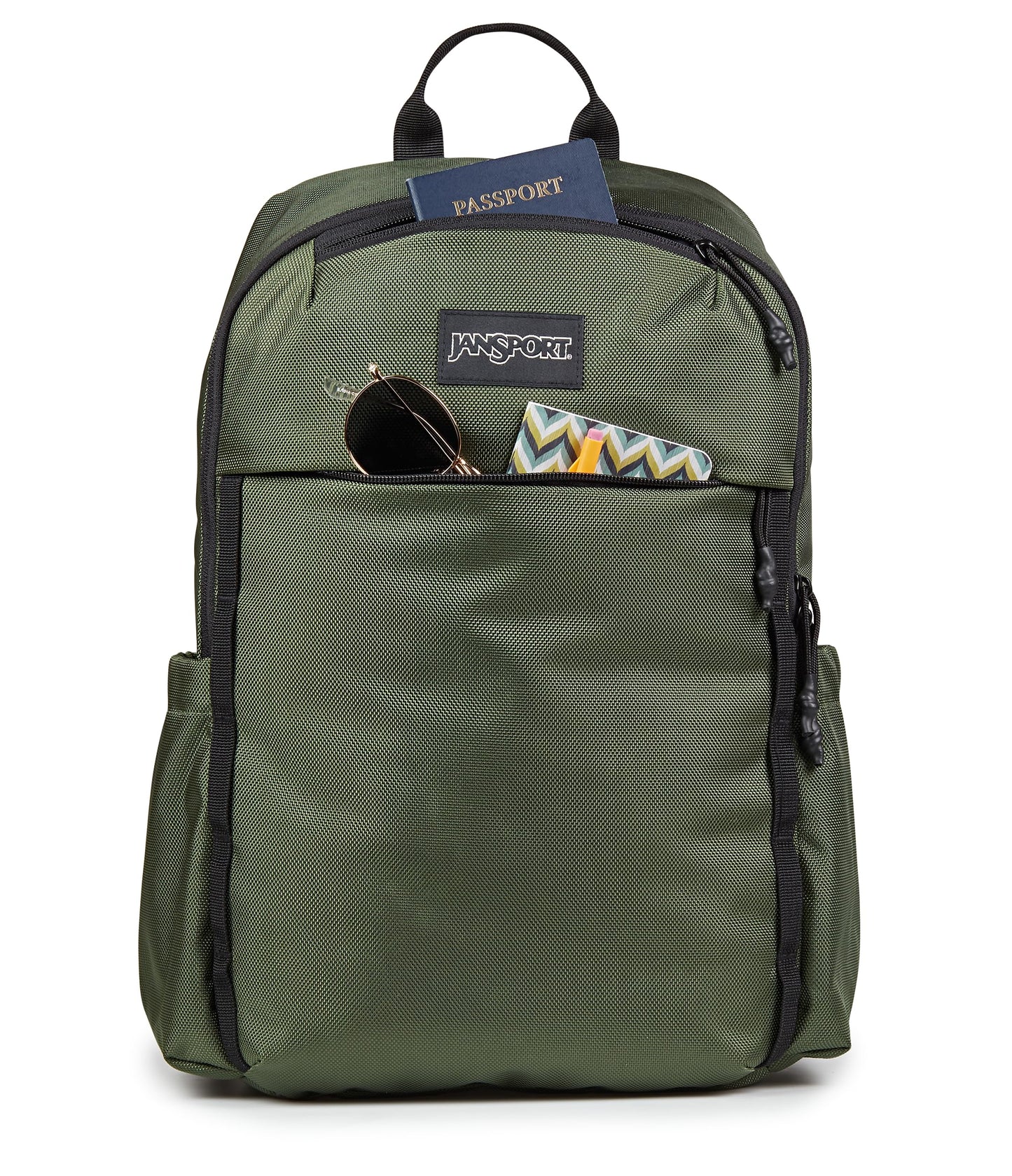 JanSport Venture Daypack – Travel Pack With Large Main Compartment, Padded Laptop Sleeve, Dual Water Bottle Pockets, and Attachment Buckles, Cargo Green