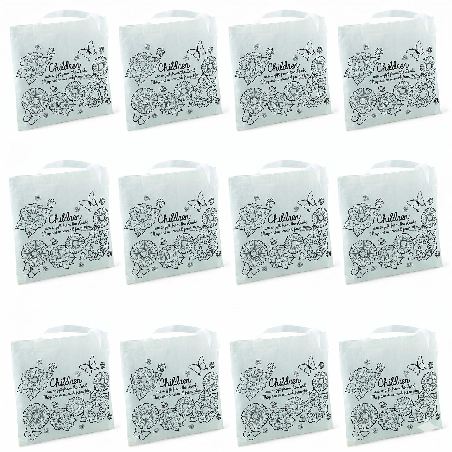 Fun Express DIY Religious Mother's Tote Bags (Set of 12) DIY Craft Kits Kids
