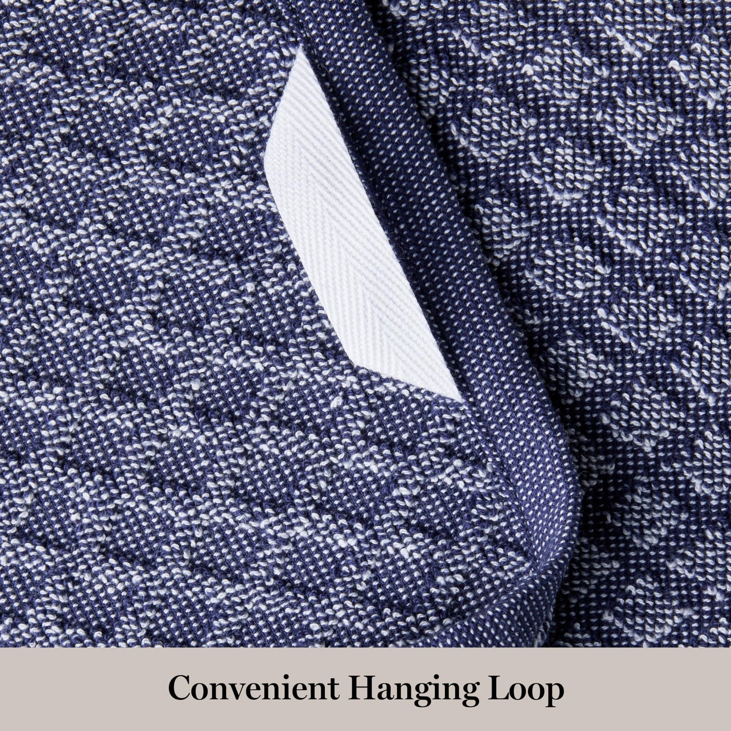 Martha Stewart Honeycomb Chambray Textured Kitchen Towel 4-Pack Set, 100% Cotton with Absorbent Terrycloth, Decorative Kitchen Towels, Navy Blue, 16"x28"