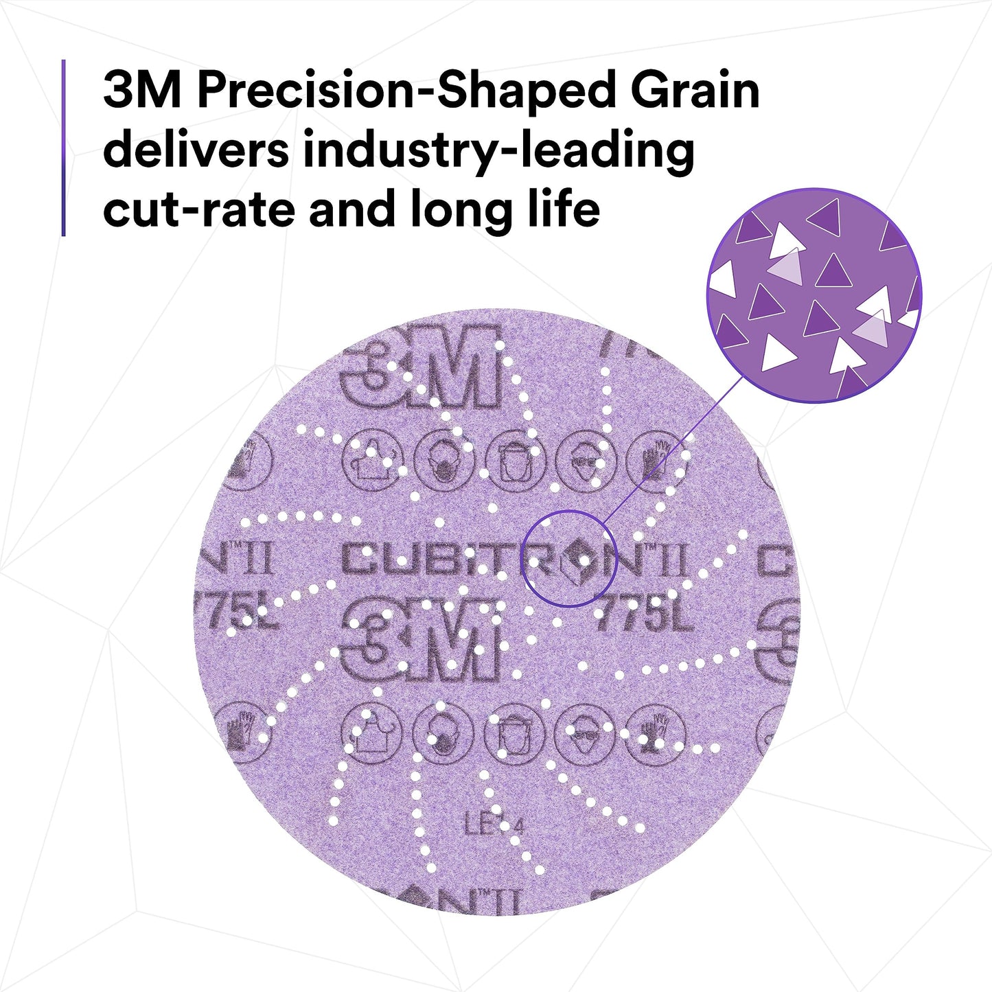 3M Xtract Cubitron II Hookit Clean Sanding Film Disc 775L, 120+, 6 in, Pack of 50 Hook and Loop Sanding Discs for Paint Preparation and Removal, General Sanding, Refining, Blending, and Featheredge