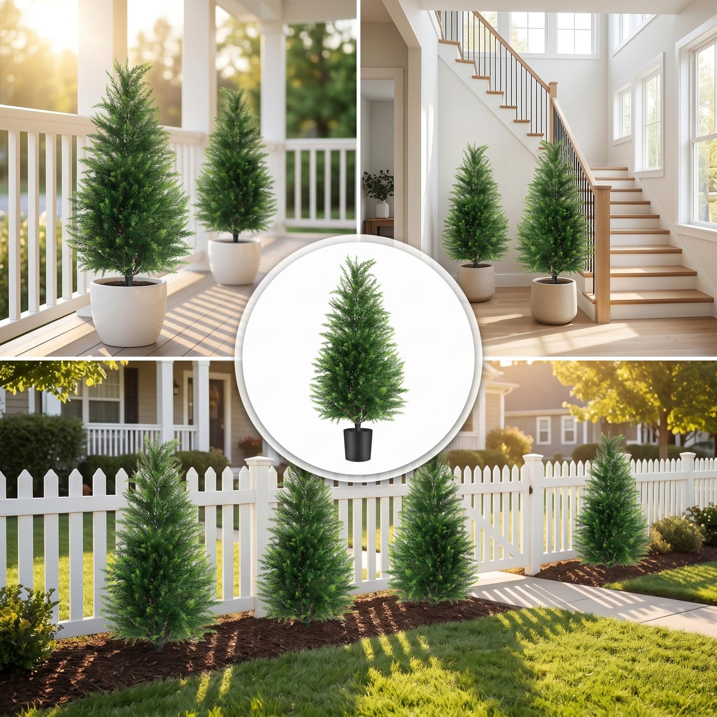 3FT Artificial Cedar Trees 2 Pack, UV Protected