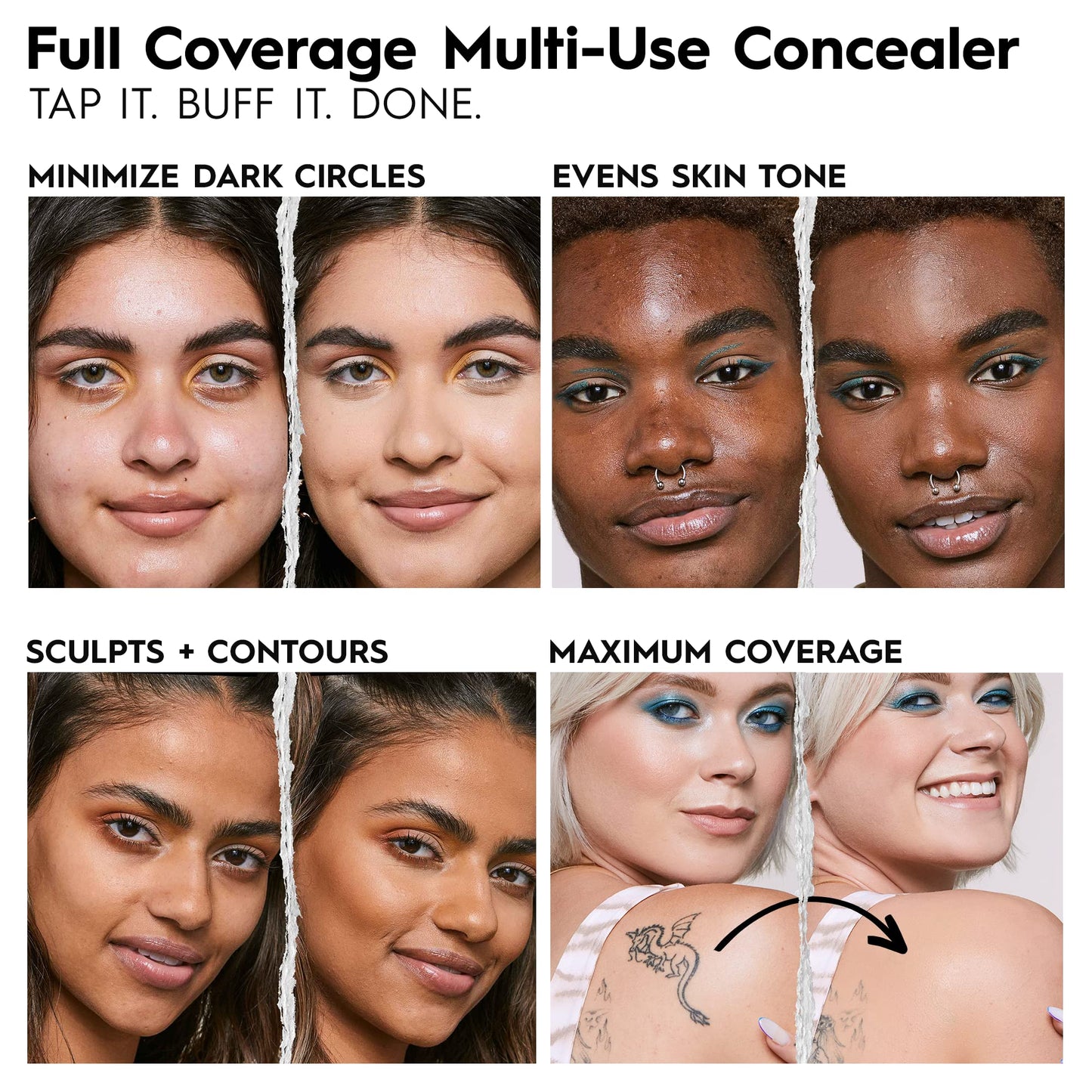 Urban Decay Quickie 24HR Full Coverage Waterproof Concealer (20NN - Fair Neutral), Natural Matte Finish, Hydrating Vitamin E, Dual-ended Buffing Brush & Multi-use Applicator - 0.5 fl oz