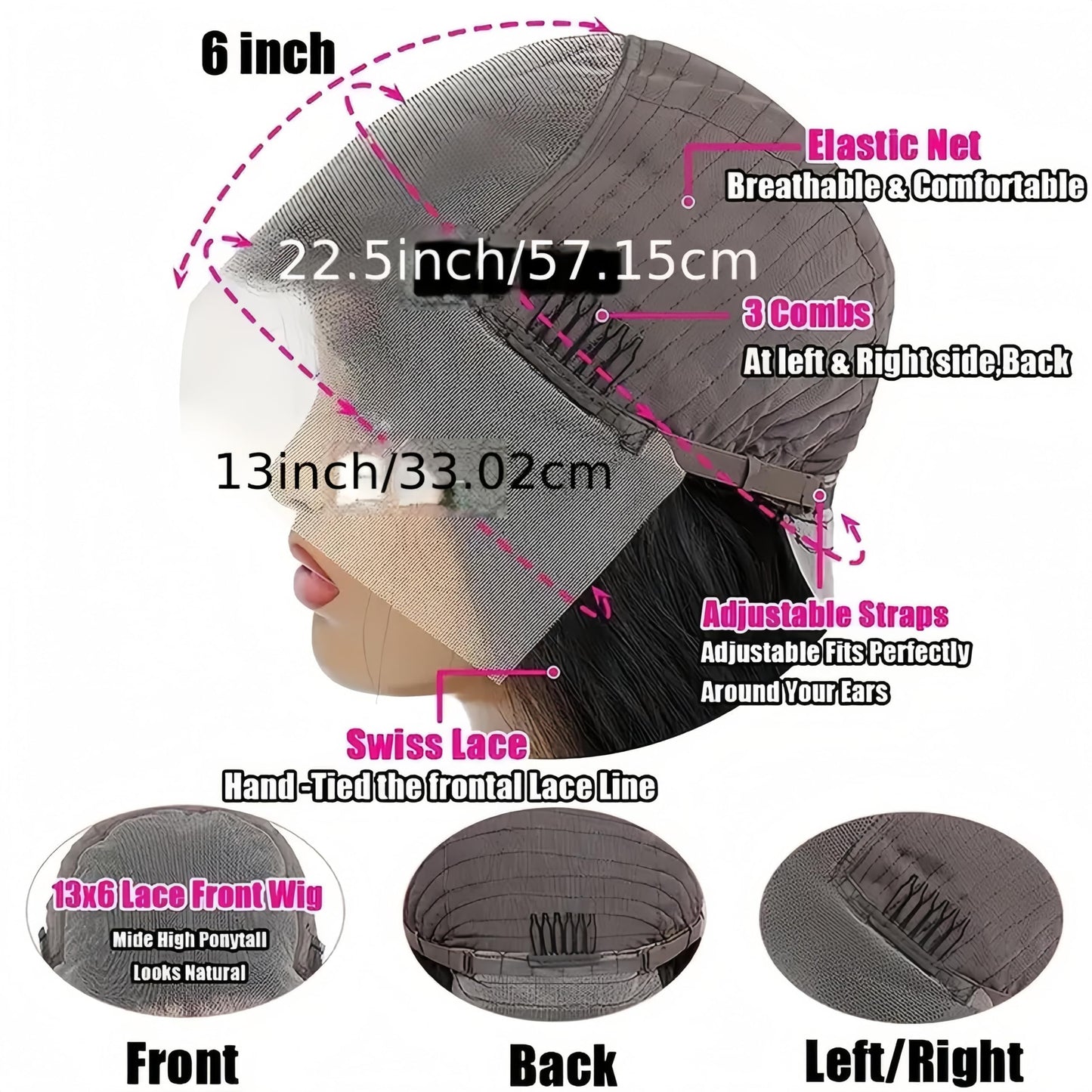 kolyula 30 Inch 13x6 Lace Front Wigs Human Hair 180% Density Body Wave Lace Front Wigs Human Hair Pre Plucked HD Lace Front Wigs Glueless Human Hair Wigs with Baby Hair Natural Black
