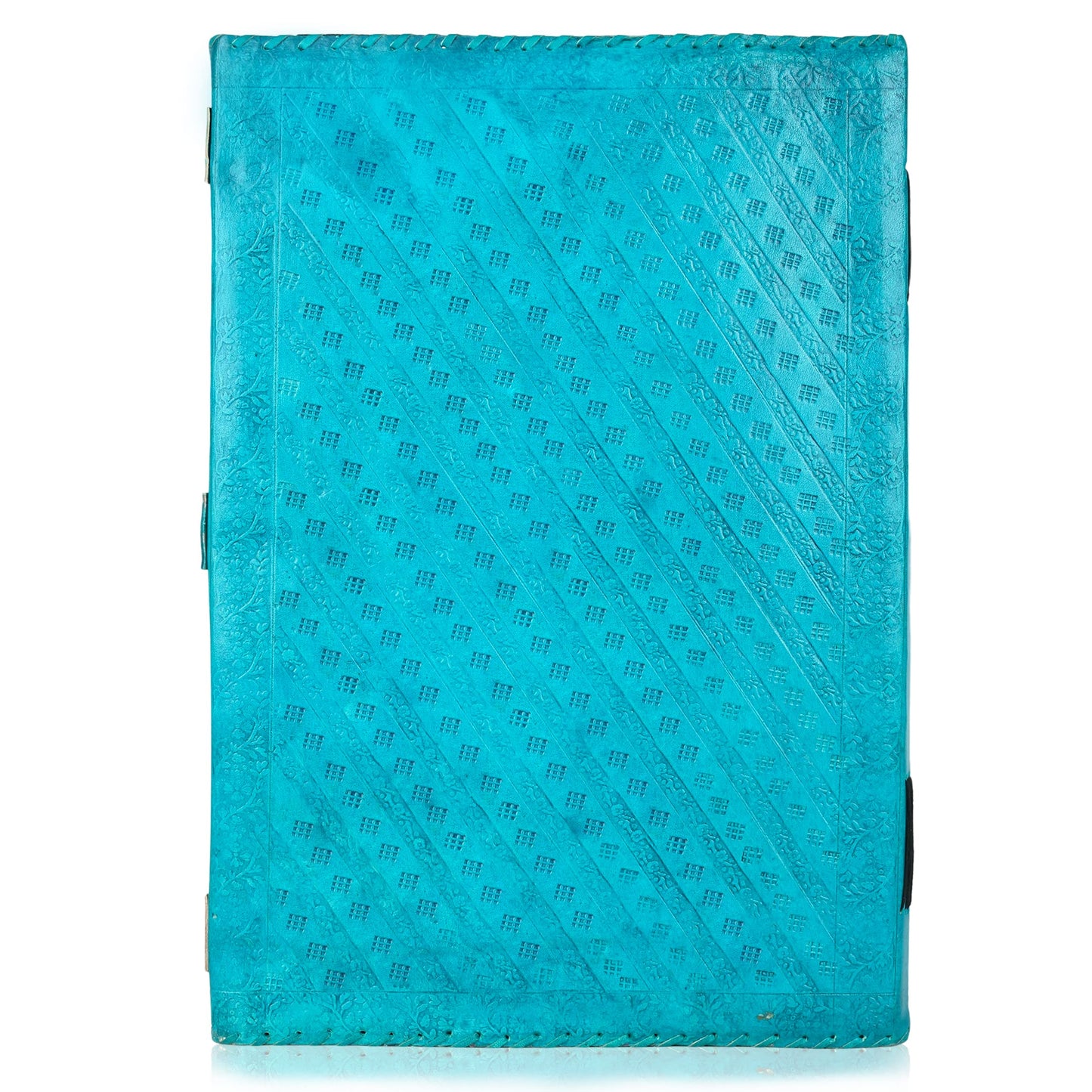 Skyland Seven Chakra Medieval Stone Embossed Handmade Jumbo Leather Journal Book of Shadows Notebook Office Diary College Poetry Sketch 14 x 22 Inches (Ocean Blue)
