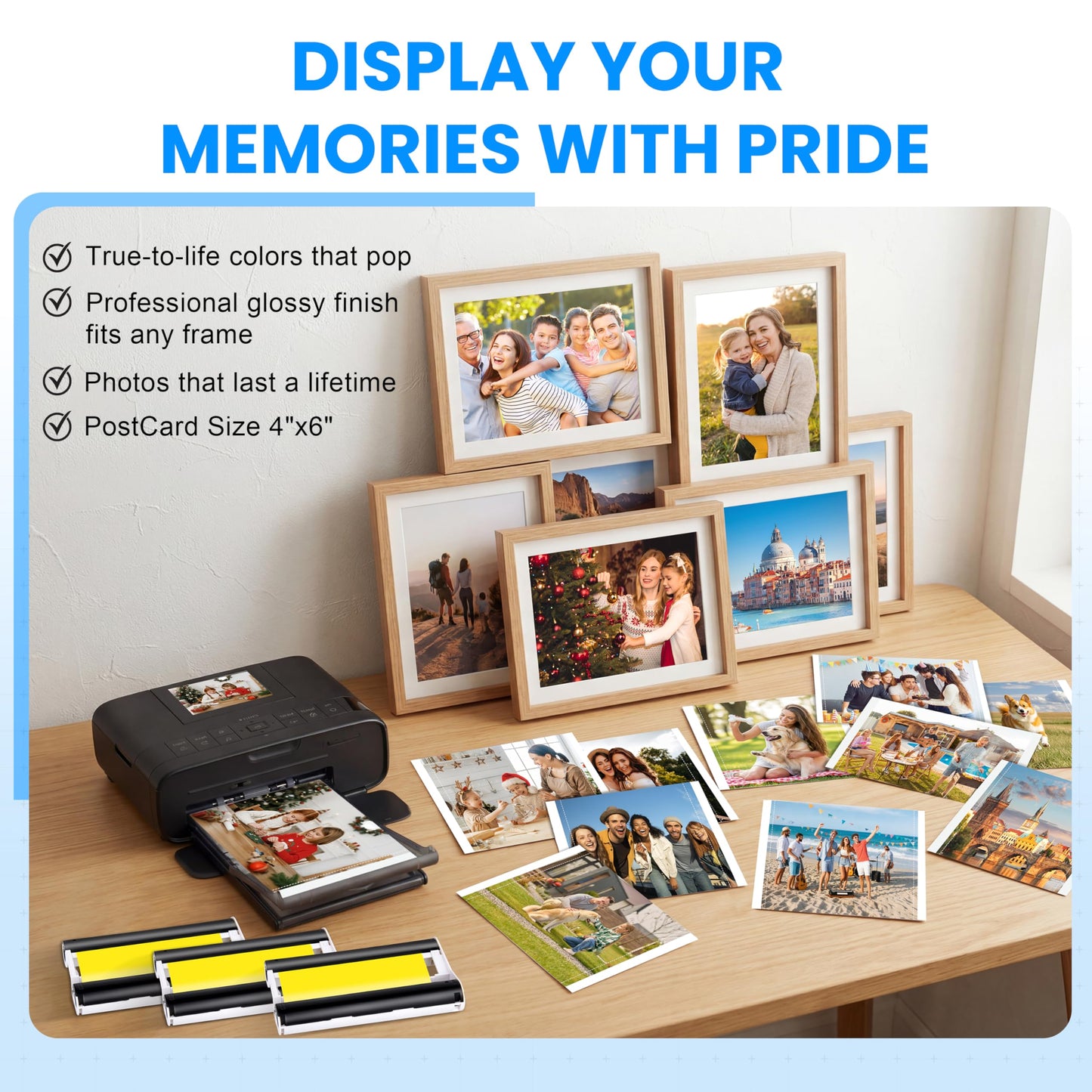 Msudoku Compatible with Canon Selphy KP-108IN KP108IN Ink and Paper Set, 3 Color Ink Cartridges and 108 Sheets 4x6 Photo Paper, Compatible for Canon Selphy CP1500 CP1300 CP1200 Compact Photo Printers