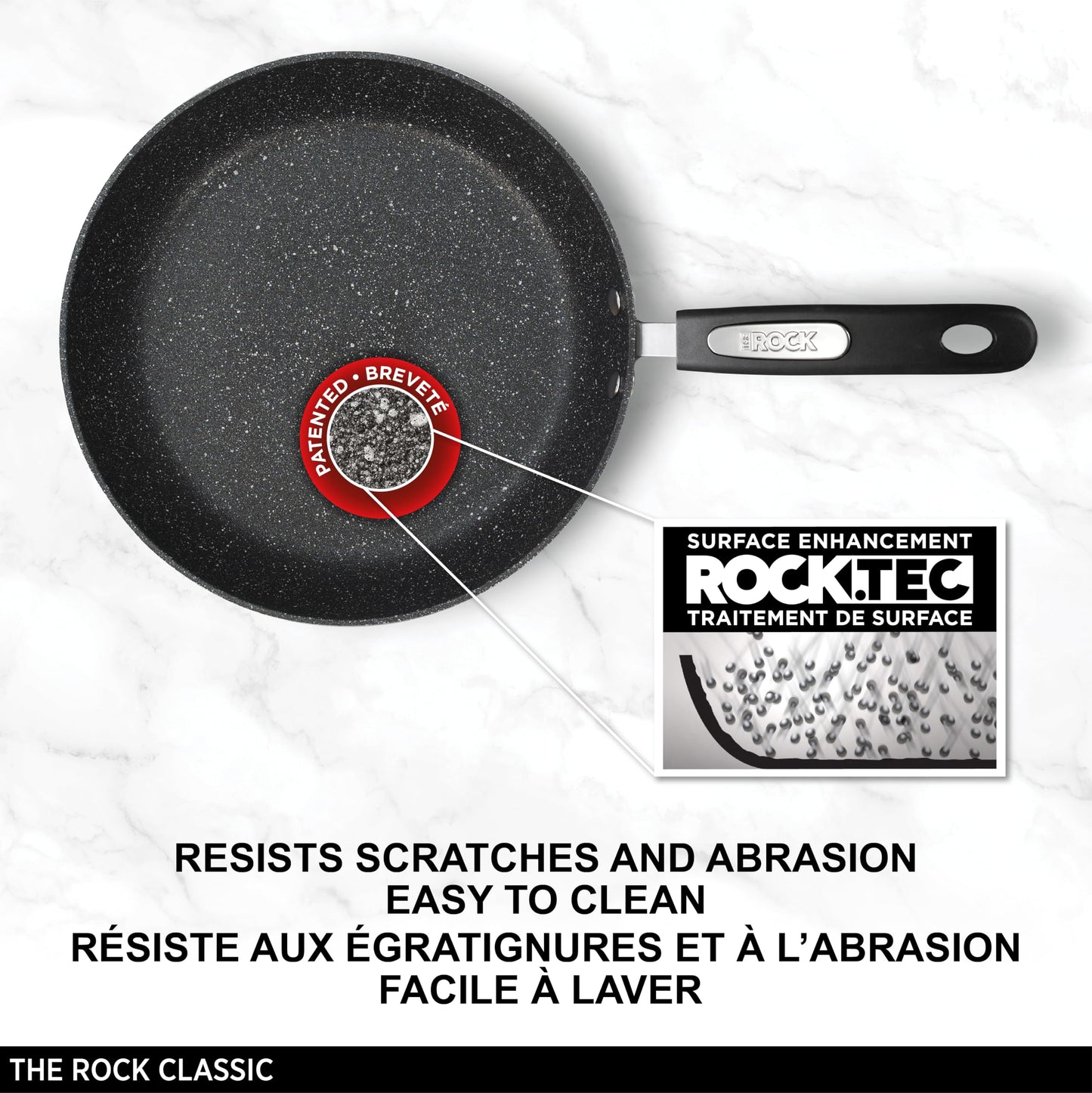 Starfrit The Rock Classic 10" (26cm) Non-Stick Fry Pan - Durable Forged Aluminum - Oven Safe - PFOA Free - Easy to Clean