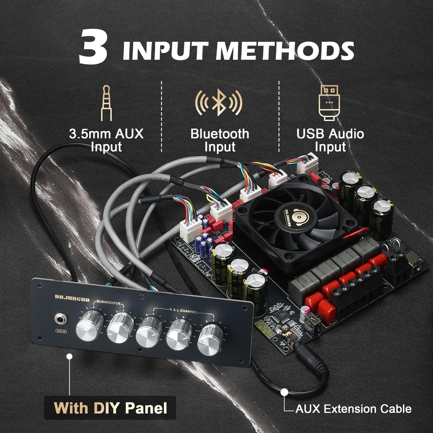 S600X-W Power Amplifier Board Bluetooth5.2 TPA3255 Chip with Subwoofer 2.1 Channel 300W×2+600W (S600X-W)
