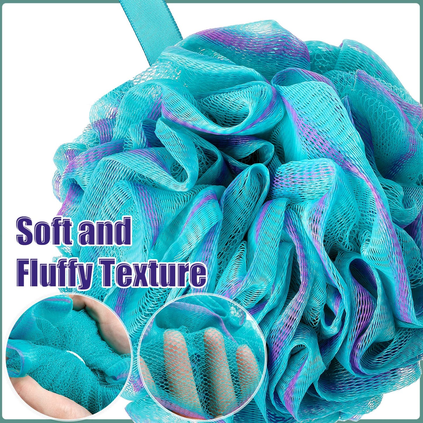 48 Pack Bath Sponge Shower Loofahs Bulk 50g Soft Net Body Scrubber Sponge Ball Body Shower Puff Mesh Pouf Bath Scrunchies Body Wash Puff for Men and Women Exfoliating Shower Pouf Balls ?Regular Color