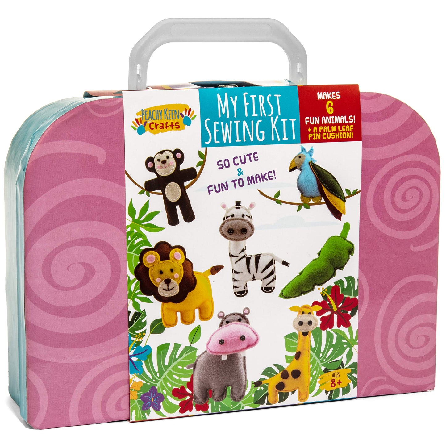 Peachy Keen Crafts My First Sewing Kit | Starter Sew Set for Kids DIY Stitching with Travel Case | Perfect Craft for Beginner