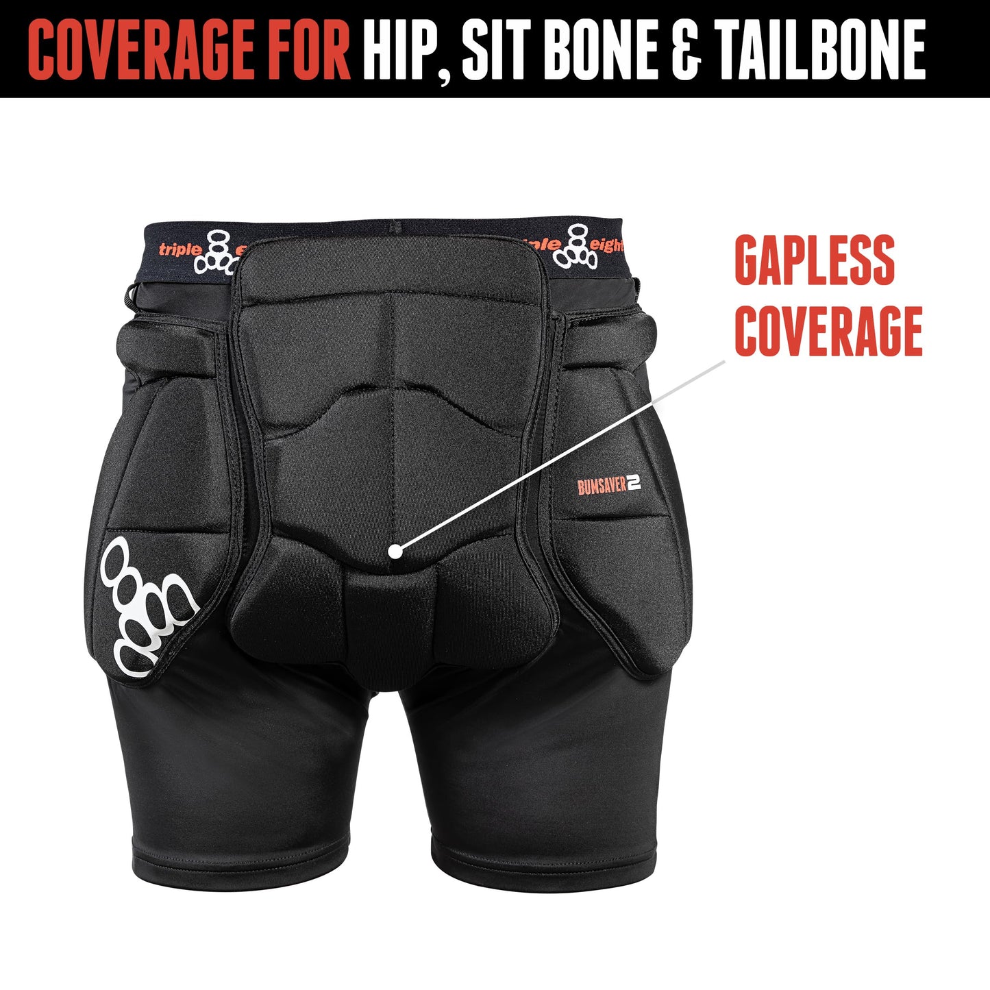 Triple Eight Bumsaver Padded Shorts for Skateboarding, Rollerskating, Roller Derby, Inline Skating, Snowboarding and Skiing