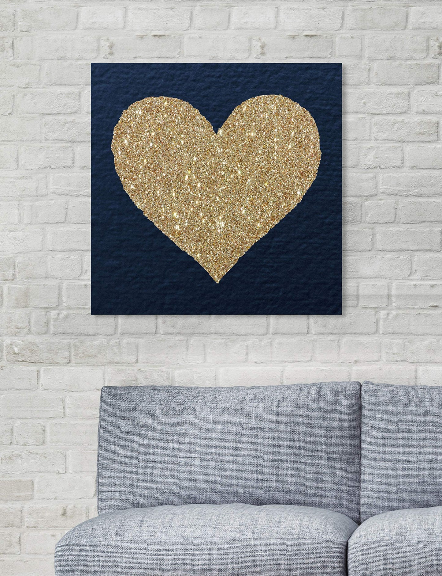 The Oliver Gal Artist Co. Fashion and Glam Wall Art Canvas Prints 'Ever After Sparkle' Home Décor, 20" x 20", Gold, Blue