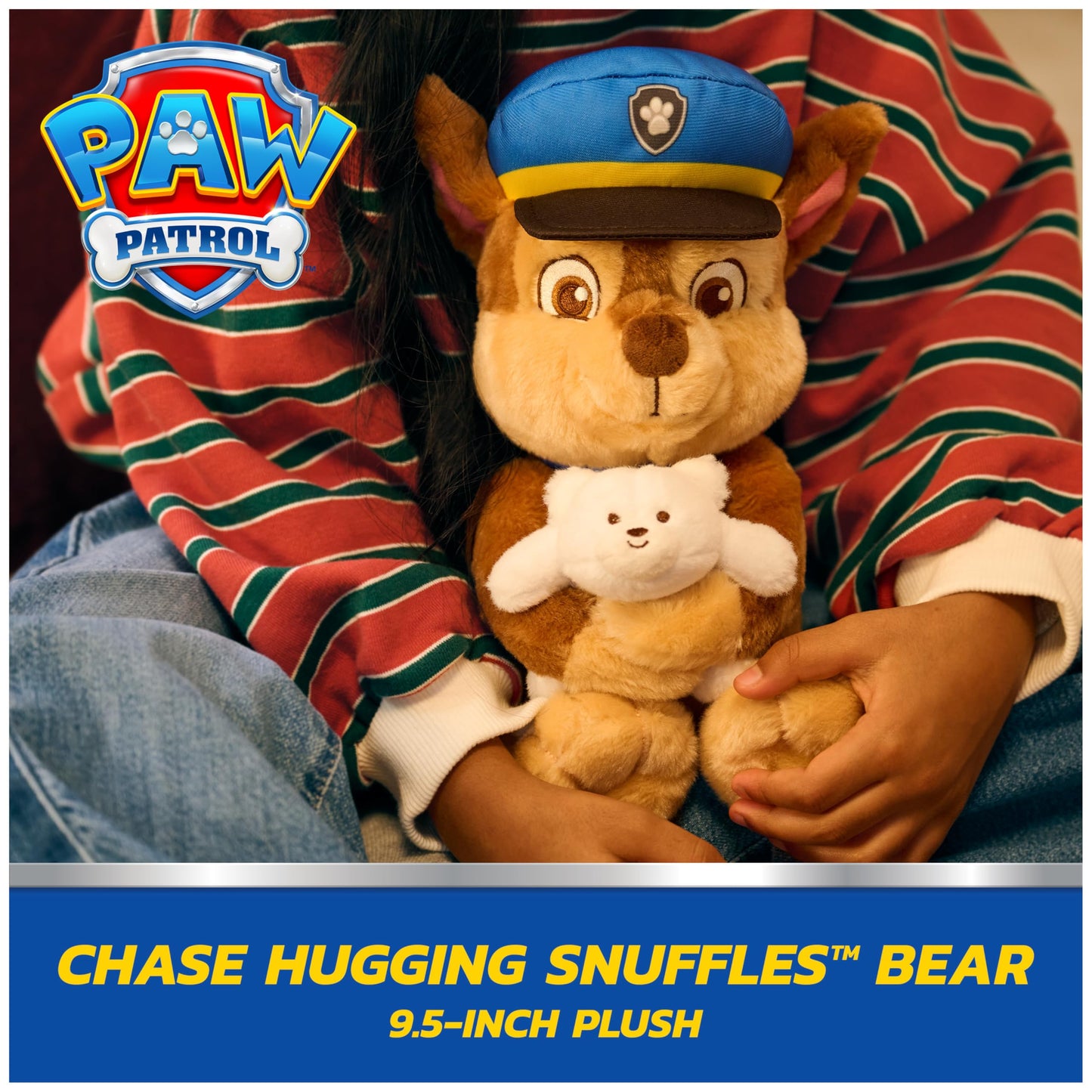 GUND PAW Patrol Chase with Snuffles Teddy Bear, Official Chase Plush Toy, Dog Stuffed Animal for Ages 1 and Up, 9.5”