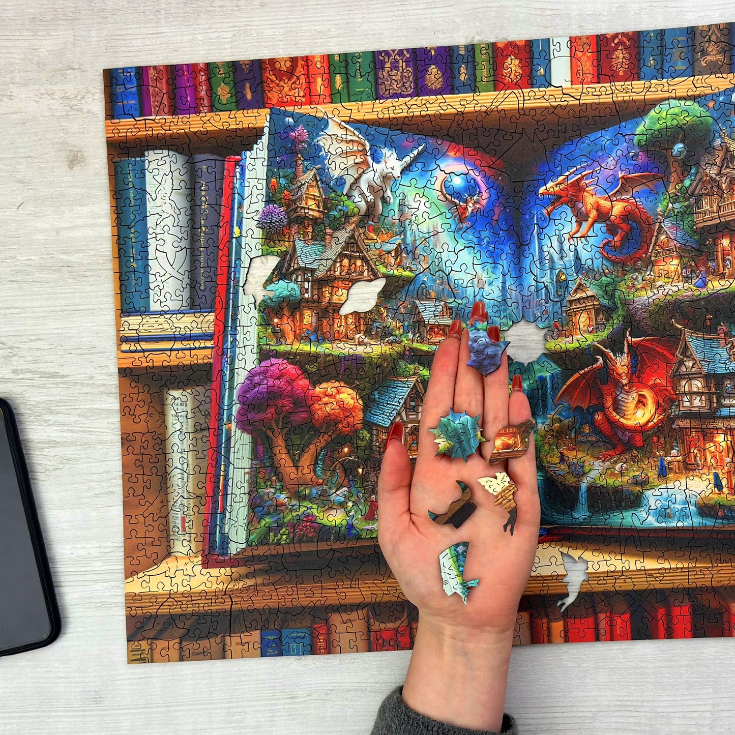 WOODEN.CITY Enchanted Tales 1000 Piece Puzzle | Wooden Puzzles for Adults | Jigsaw Puzzles 1000 Pieces Made in EU - Size 21.25 X 15.5 in | Magical Jigsaw Puzzle