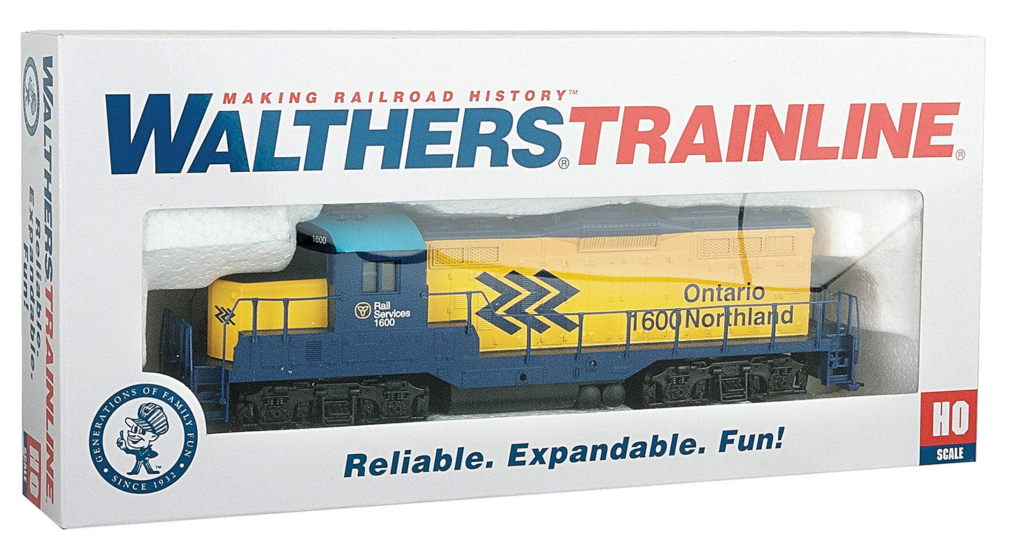 Walthers Trainline EMD GP9M-Standard DC-Ontario Northland #1600 (Yellow, Blue; Chevrons Logo) 931-456 HO Scale Model Railroad - Locomotive Model