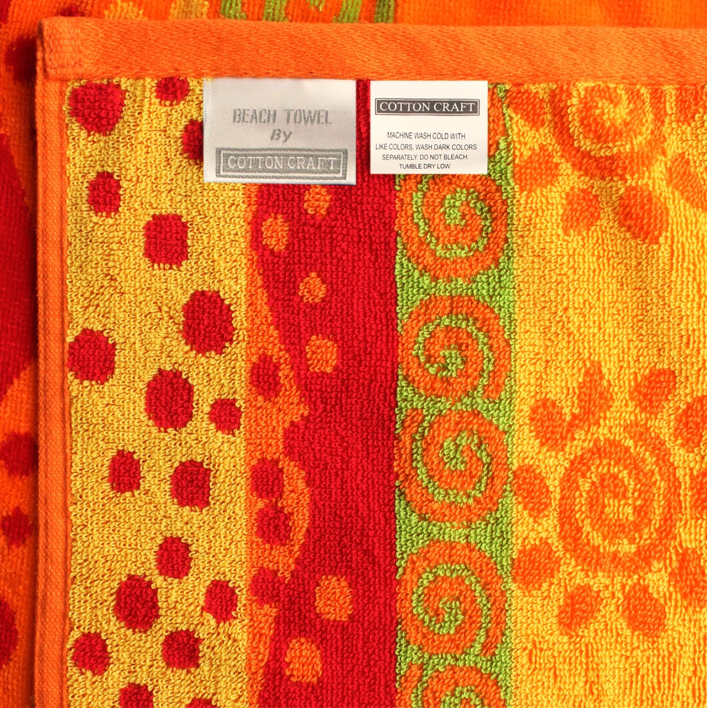 COTTON CRAFT Oversized Beach Towels - 2 Pack XXL 35x84 - The Big Kahuna 7 Foot Extra Large Beach Blanket Towel - Big & Tall - 100% Cotton Jacquard Velour Soft Luxury Towel - Sunshine Orange Yellow
