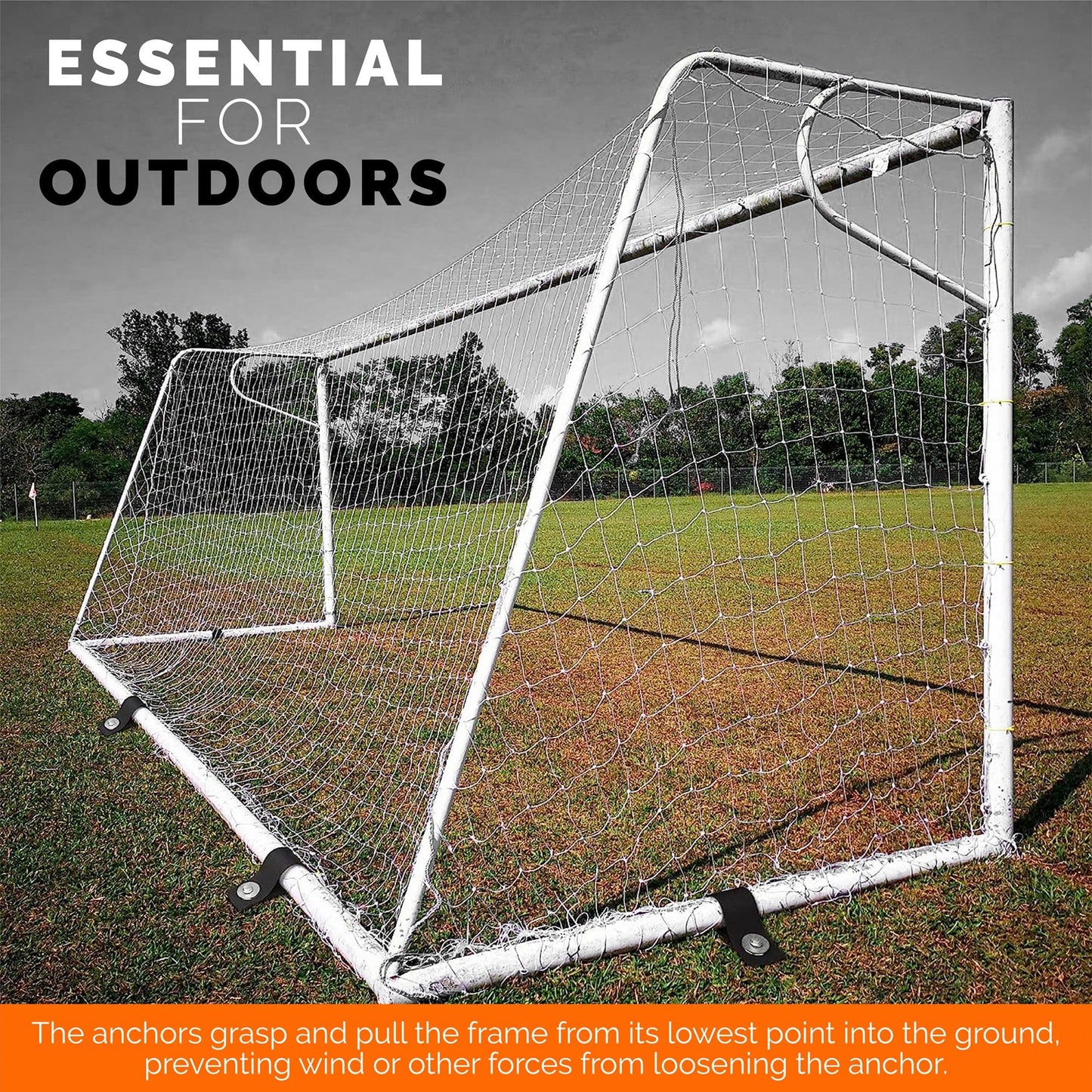 Trampoline Anchors High Wind Heavy Duty - 12" Set of 8 - Trampoline Anchor Kit - Trampoline Stakes Anchors High Wind - Ground Anchors Heavy Duty - Trampoline Wind Stakes - Ground Stakes Heavy Duty