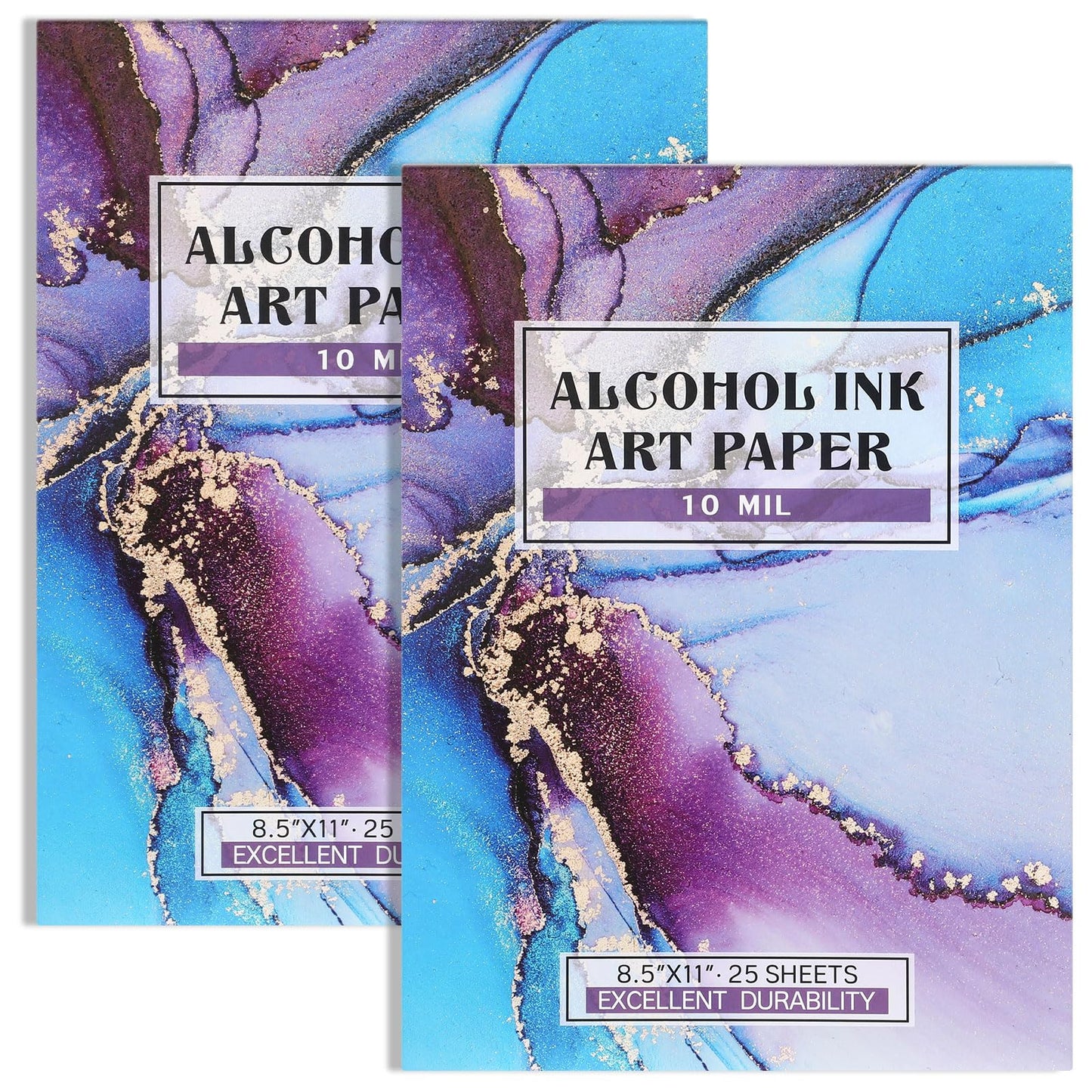 MotiMind 2 Pack 8.5 x 11 Inch Alcohol Ink Pads 50 Sheets Alcohol Ink Marker Paper for Art Painting Drawing Sketching Artists Students