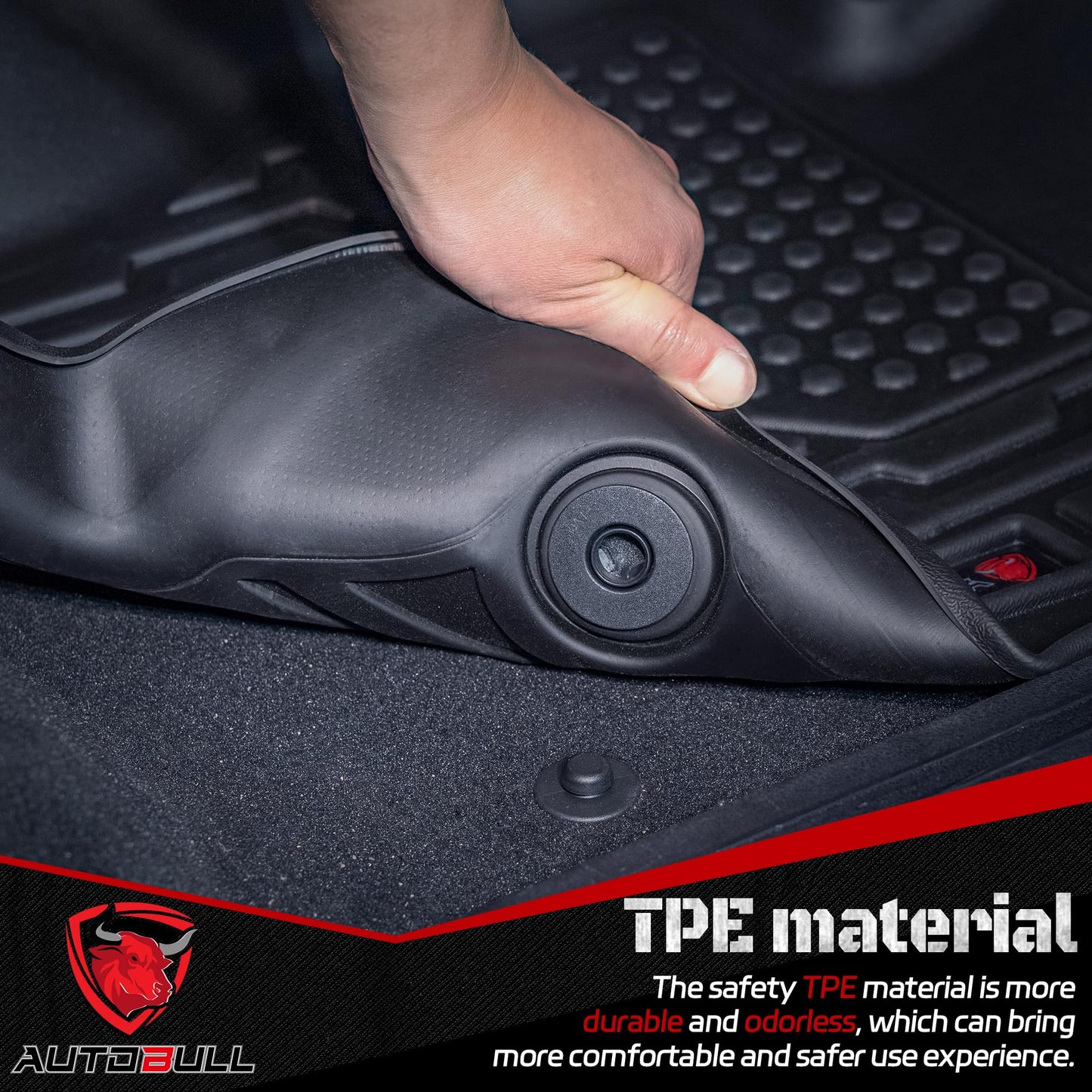 AUTOBULL Floor Mats Compatible with 2023 2024 2025 2026 Chevy Colorado/GMC Canyon Crew Cab, All Weather TPE Floor Liners, Custom Fit Car mats, 1st & 2nd Row, Black