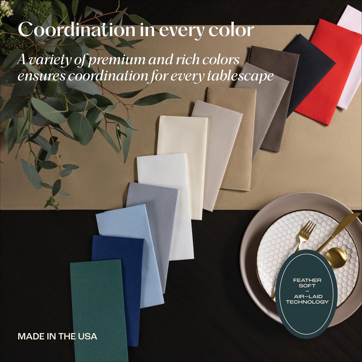 200-Pack Disposable Linen-Feel Black Napkins, 12" x 17" Cloth-Like Paper Dinner Napkins For Wedding, Bathroom, Party Or Event
