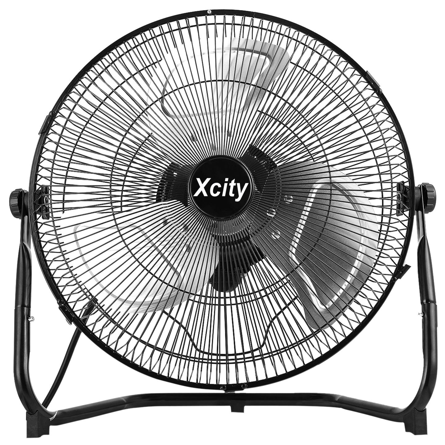 Xcity 20-Inch Metal Floor Fan, High Velocity 4650 CFM Industrial Fan, 3-Speed & 360° Adjustable Tilt, Heavy Duty for Garage, Commercial, Warehouse, Office & Home