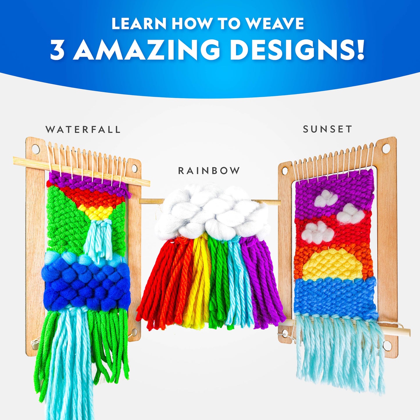 Blue Marble National Geographic Mega Arts & Crafts Activity Kit – 3 Craft Kits in 1 to Build, Paint, Weave & Create, River Rock Painting Kit, Weaving Loom for Kids & DIY Birdhouse Craft