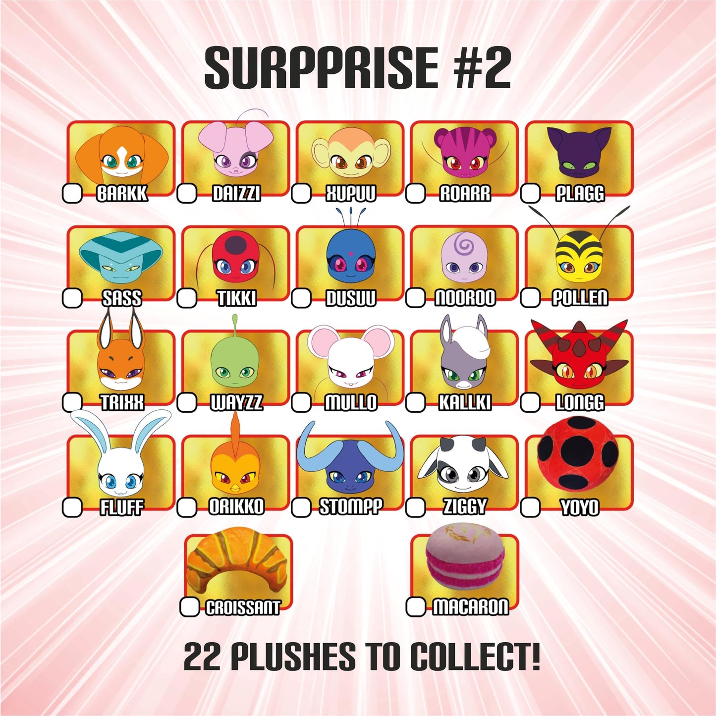 Miraculous Ladybug, 4-1 Capsule Collectible Toy, [PACK OF 4], Surprise Miraball with expanding Plush Kwami, Collectible Character Metal Case, Glittery Stickers & hanging Display Ribbon