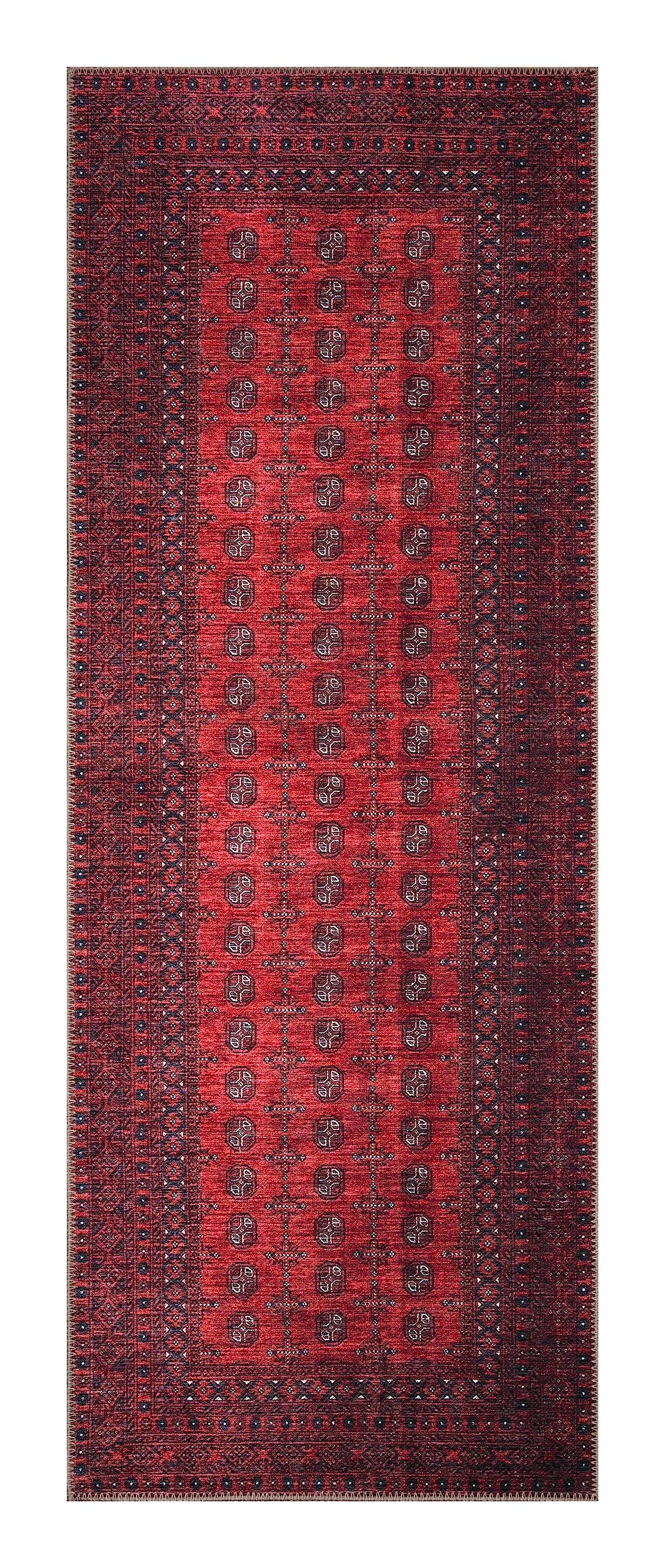 Keen Home Design 2x7 Rug - Machine Washable Runner Rug with Non-Slip Backing, Ideal for Hallway, Entryway, Kitchen, Laundry Room - Vintage, Easy Clean, Durable, Low Pile Rug - (2'6" x 7')