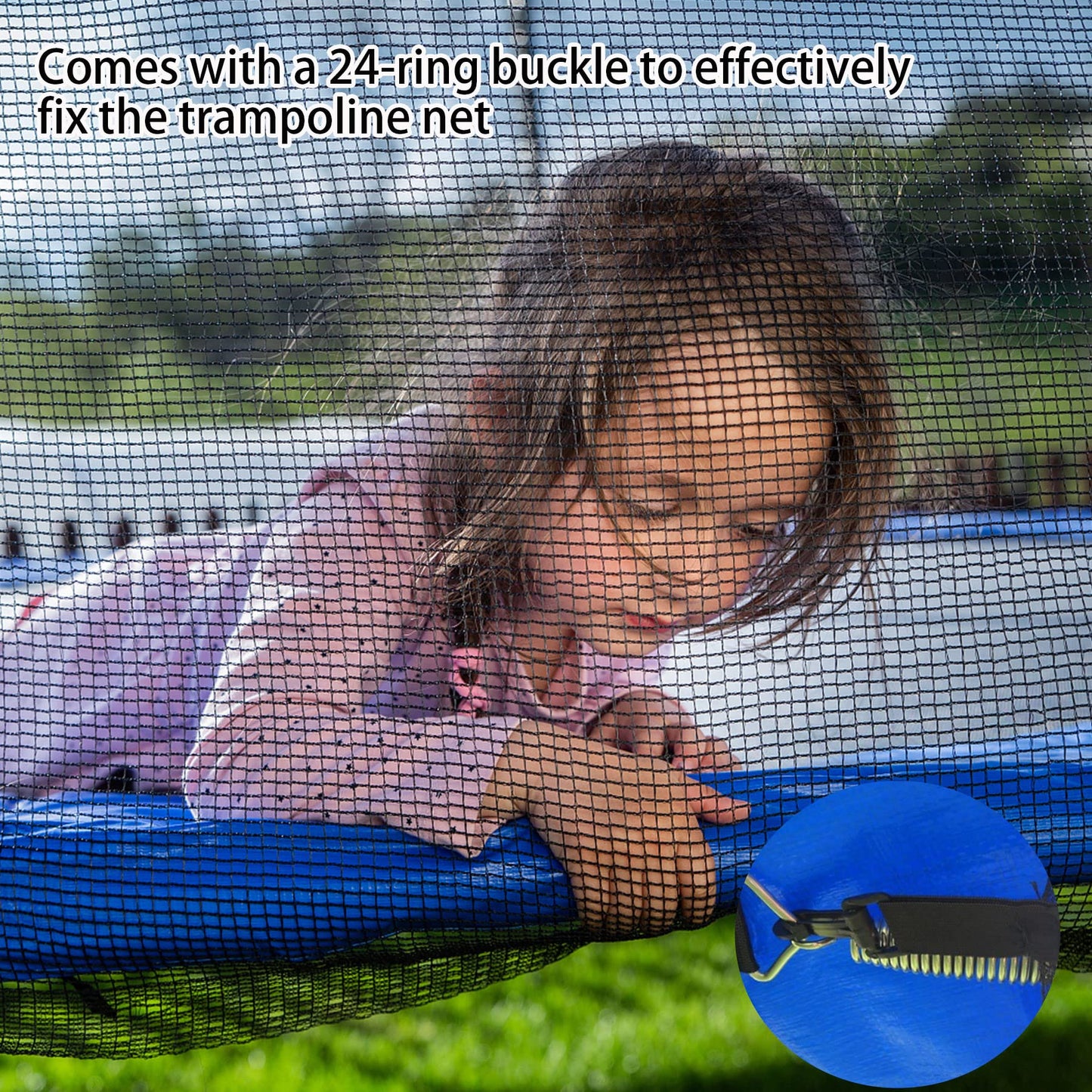 Kevirice Trampoline Replacement Net(Net Only),Trampoline Net Replacement 15Ft 6 Pole is Suitable for Straight Pole Type Trampoline Net Replacement with High Tear Resistance and Safety
