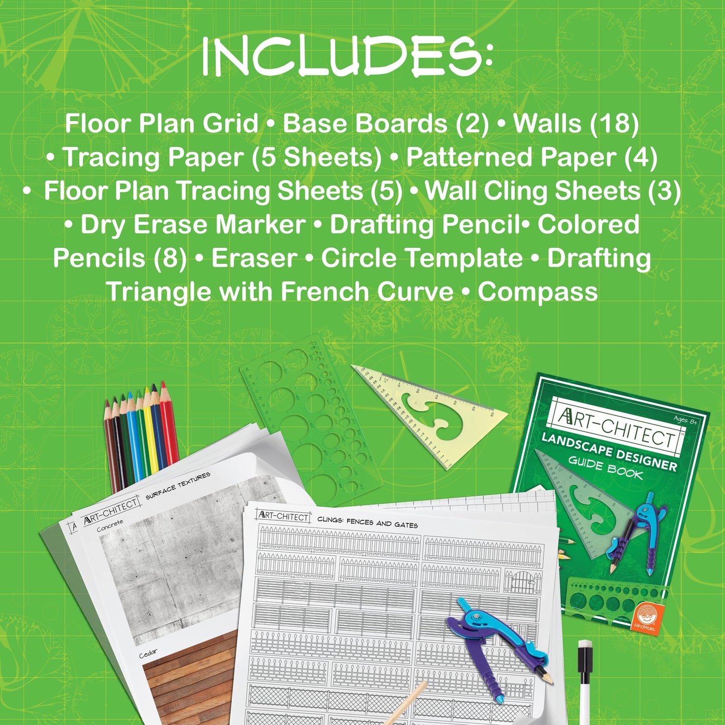 MindWare Art-chitect Landscape Designer for Kids – 3D Landscape Design Kit for Kids Ages 8 and Up – Learn The Basics of Architecture As You Design Start to Finish