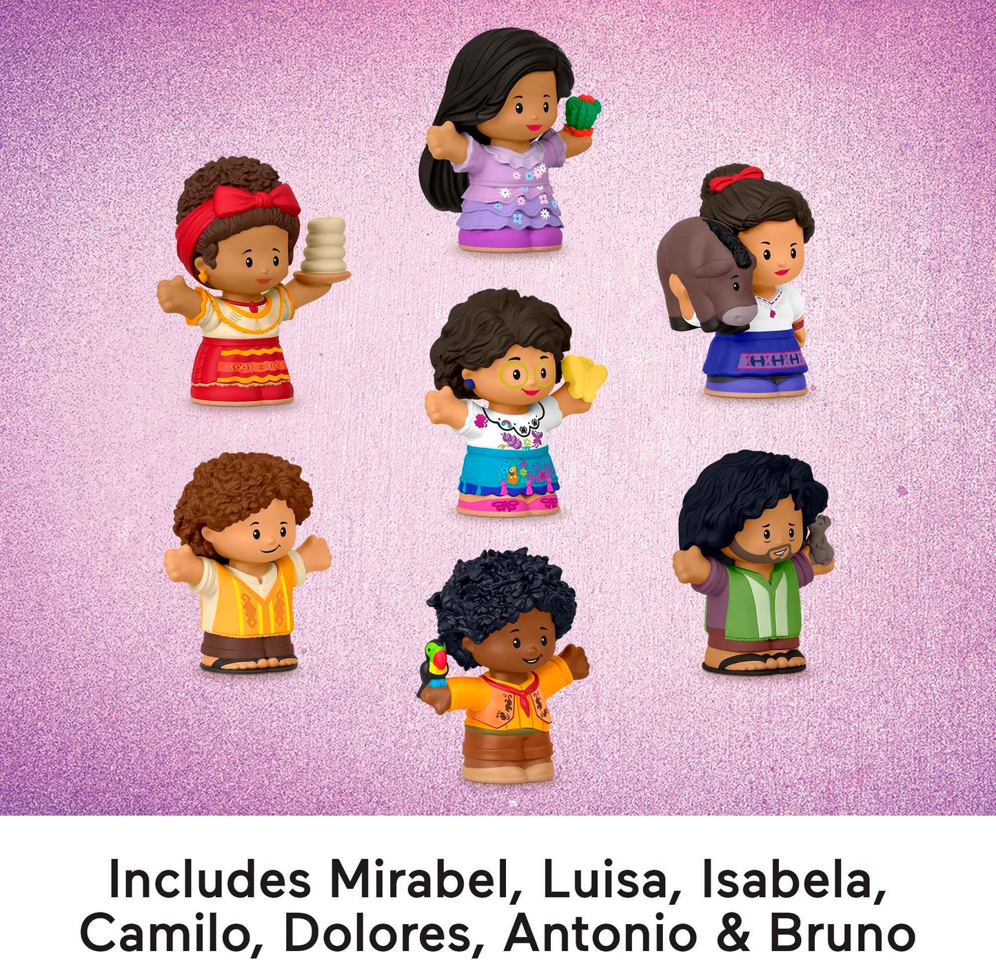 Fisher-Price Little People Toddler Toy Disney Encanto Figure Set, 7 Characters for Preschool Pretend Play Kids Ages 18+ Months