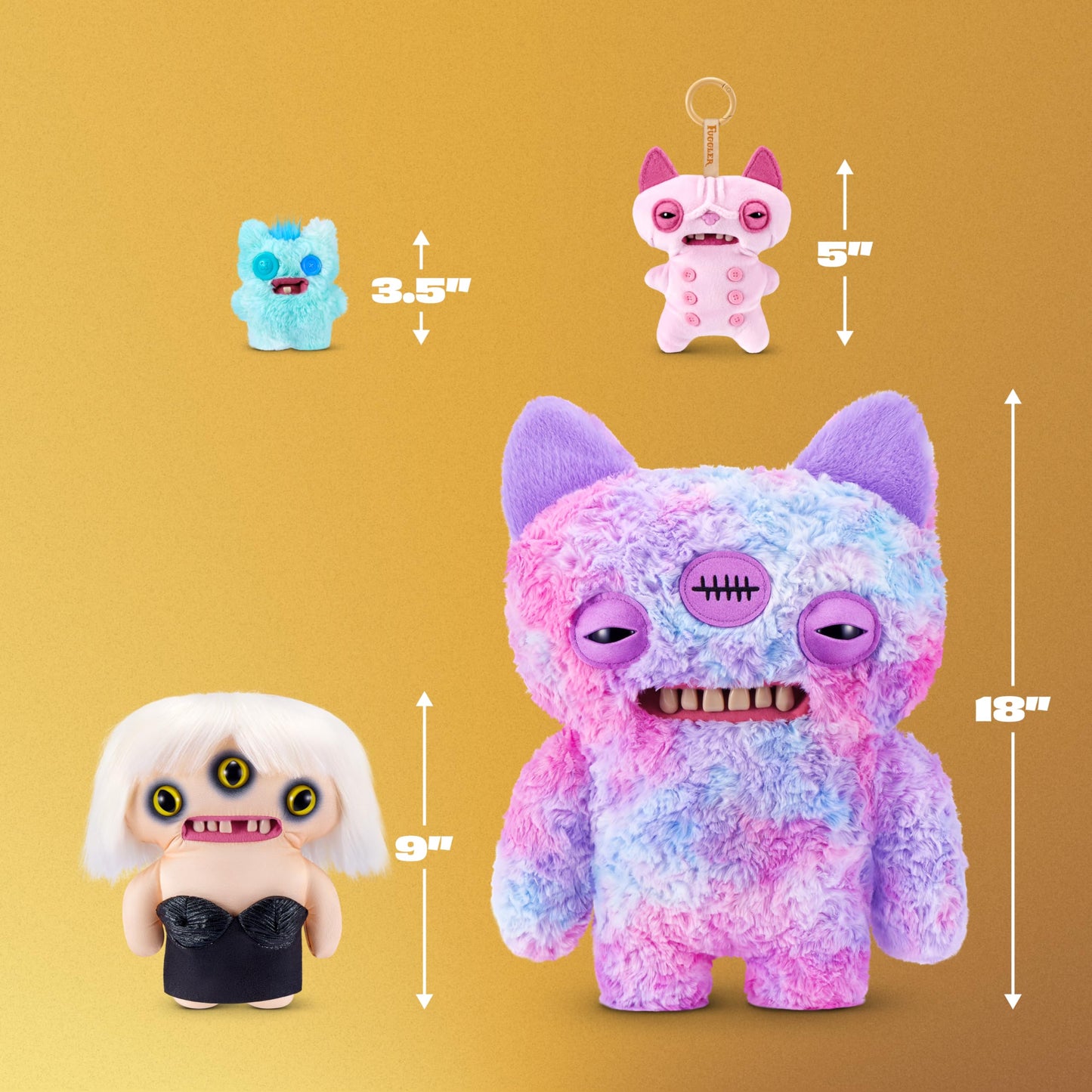 Fuggler Fugg Stars Series 2 9 Inch Plush Collectible Toy (Lady Fugg) by ZURU Featuring Funny Ugly Monster Design with Wild Expressions, Unique Personalities, and Chaotic Style for Fans and Collectors