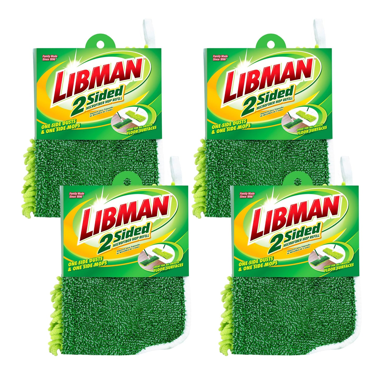 2-Sided Microfiber Mop Refill Case of 4
