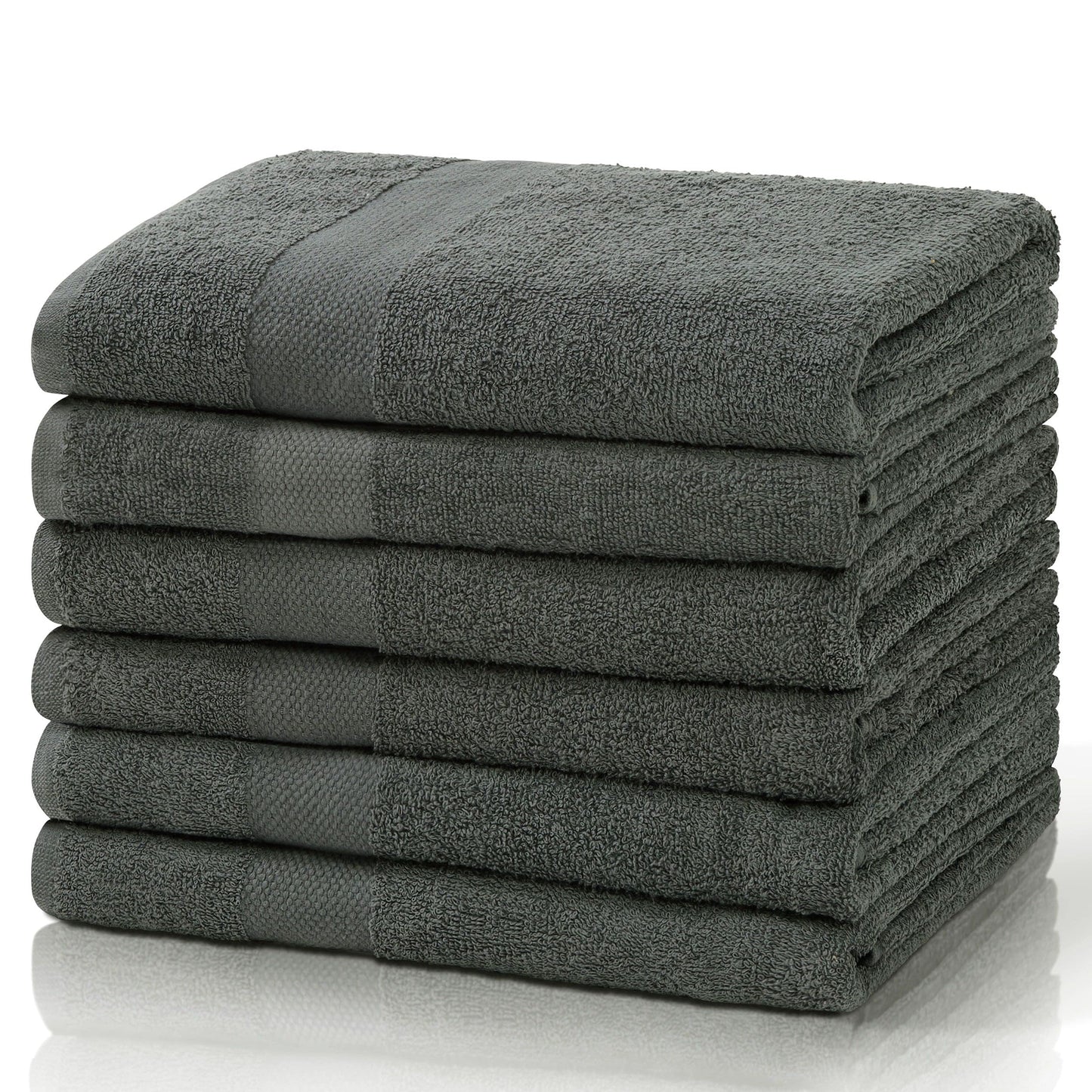 Simpli-Magic Cotton Bath Towels, 25”x50”, Gray, 6 Pack