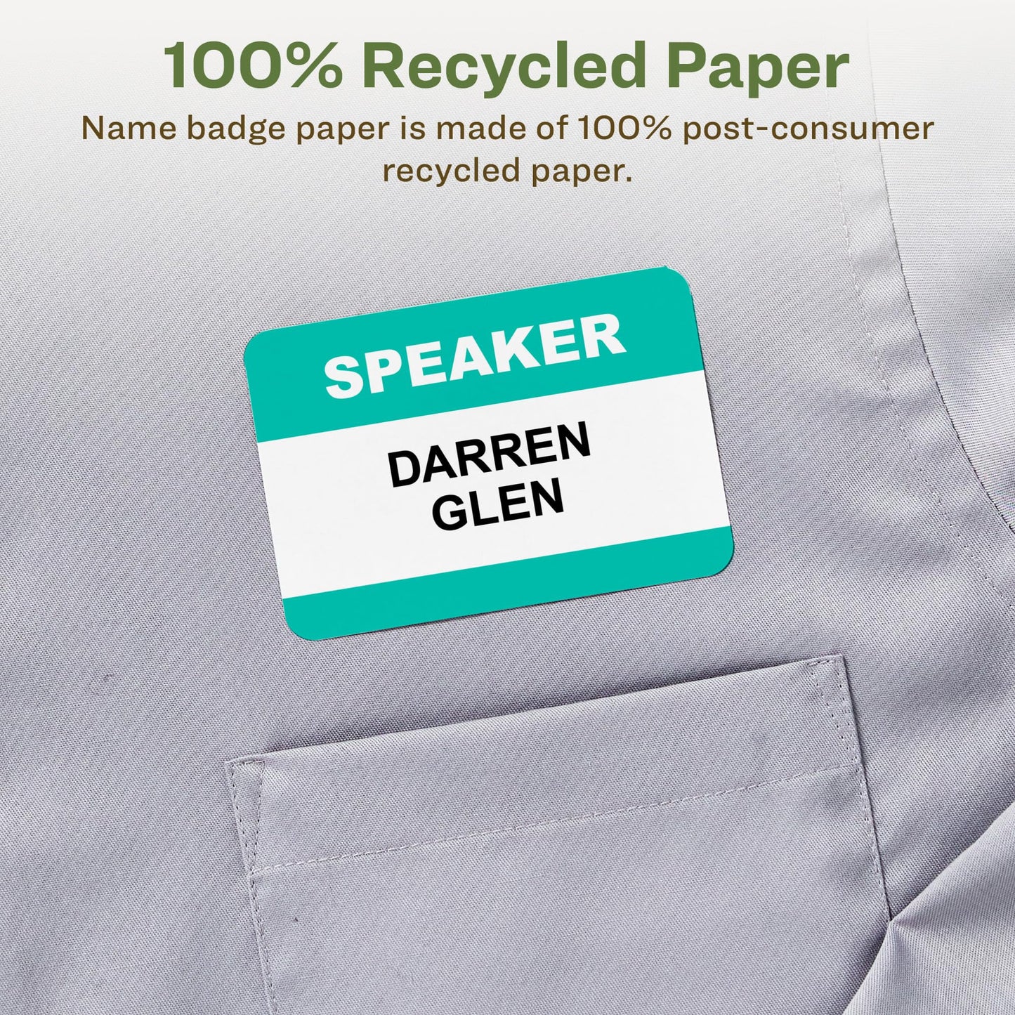 Avery EcoFriendly Recycled Name Tags, 2-1/3" x 3-3/8", White, Removable Adhesive, 400 Printable Name Badges (45395)