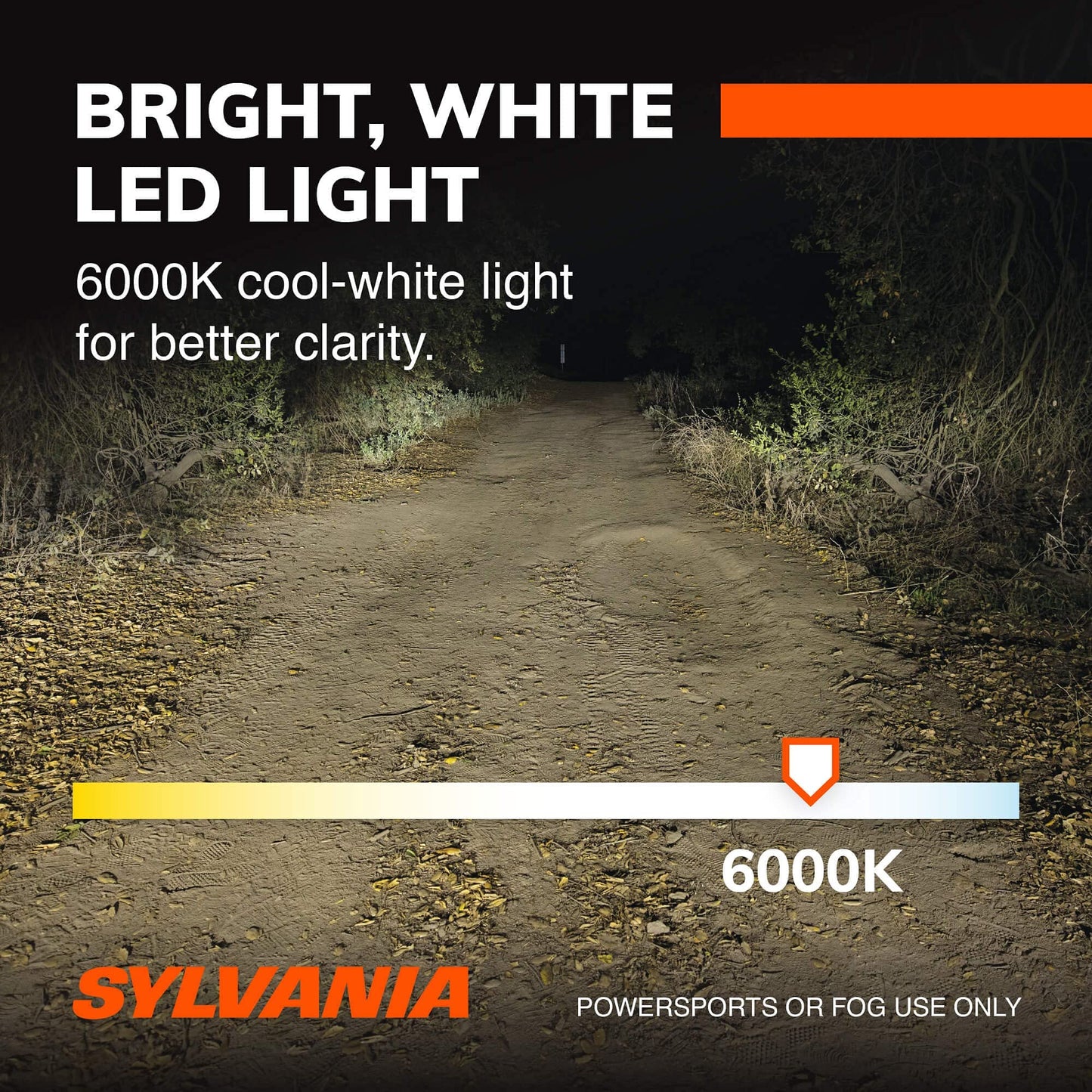 Sylvania H11 LED Powersport Headlight Bulbs for Off-Road Use or Fog Lights - 2 Pack