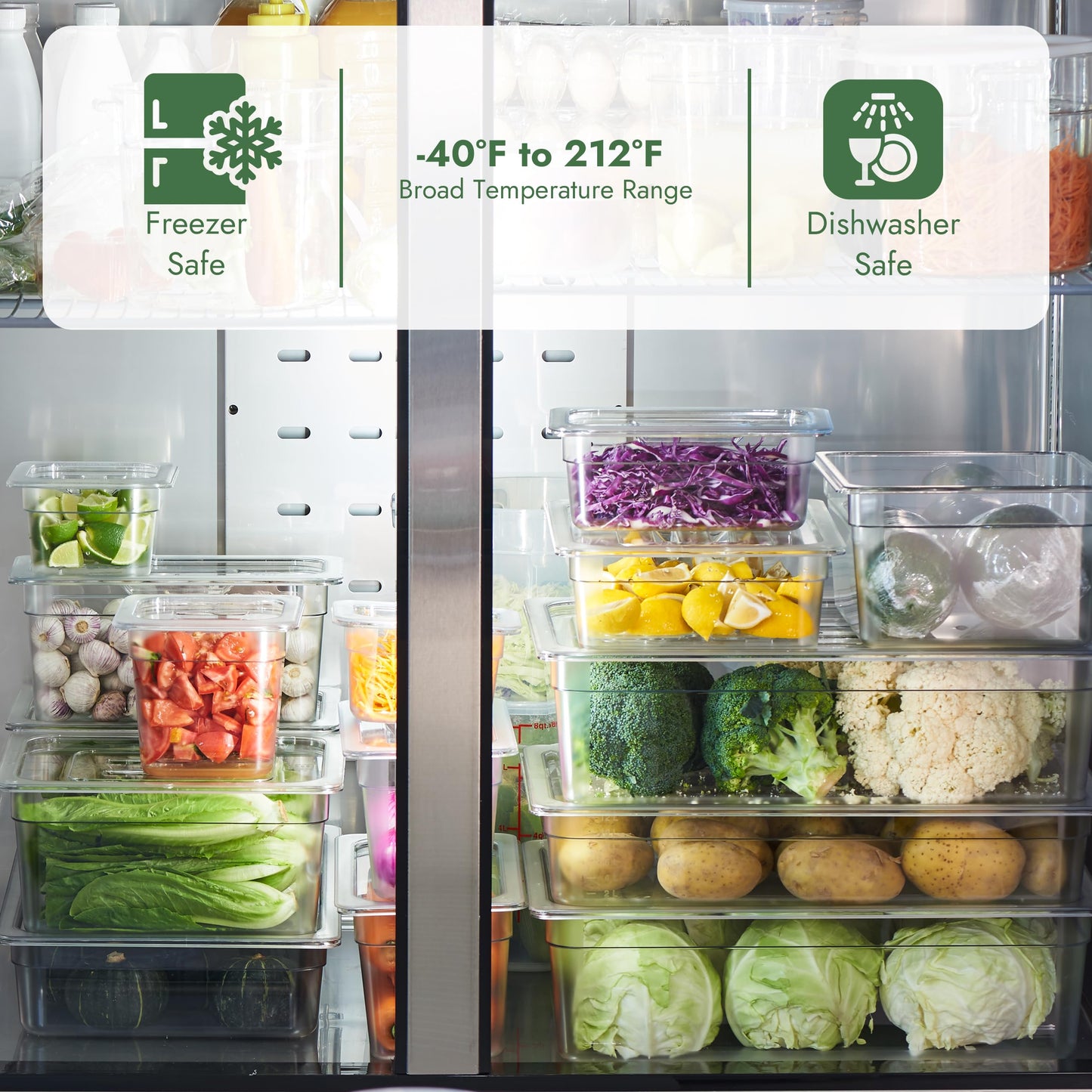 CURTA 6-Pack 1/6 Size 4" Deep NSF Polycarbonate Food Pans with Handled Lids & Drain Trays | Dishwasher & Freezer Safe Clear Container for Prep Tables, Buffet, Salad Bar, Commercial Kitchen