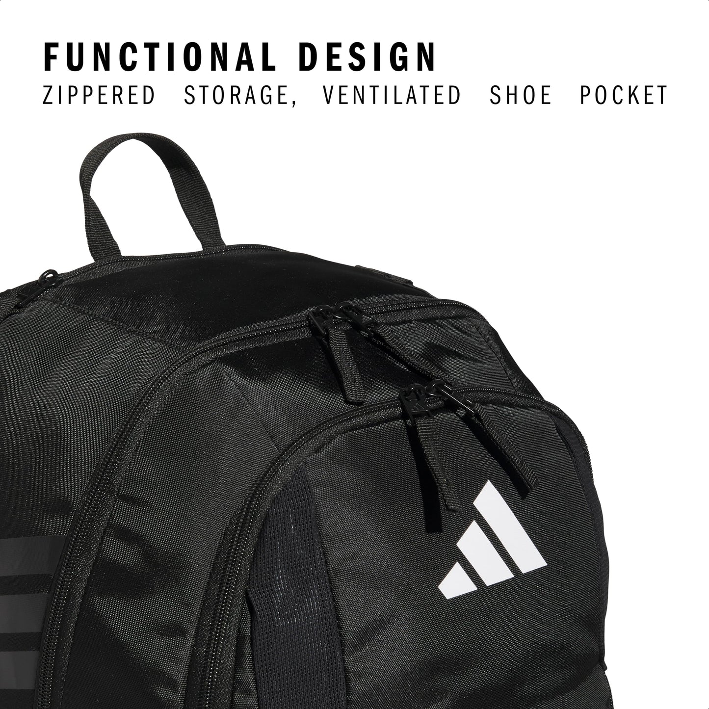adidas Stadium Team Sports Backpack for Men and Women (36l) Durable Athletic Laptop Bag, Black/4.0, OSFA