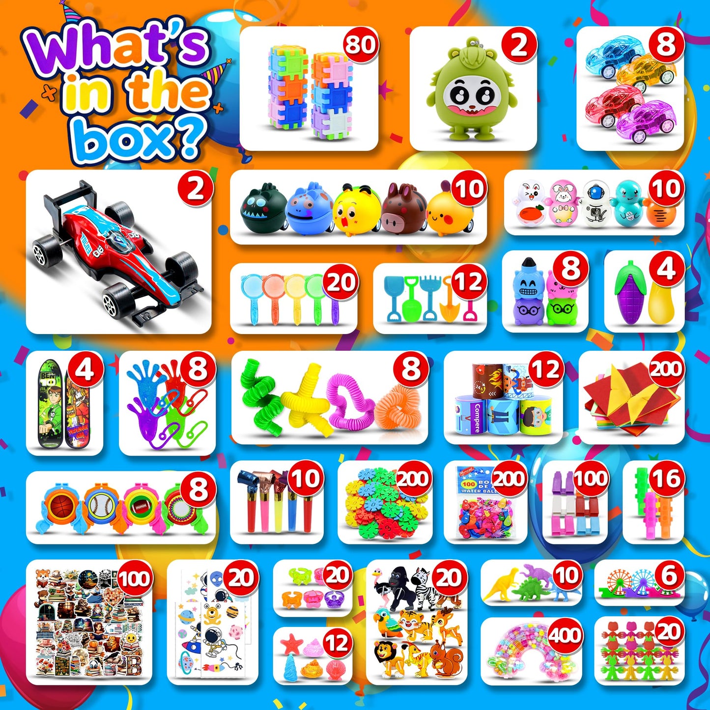 2000 PCS Party Favors for Kids,Bulk Fidget Toys,Goodie Bags Stuffers, Treasure Box Toy for Classroom Prizes, Birthday Gifts, Stocking Pinata Filler Stuffers