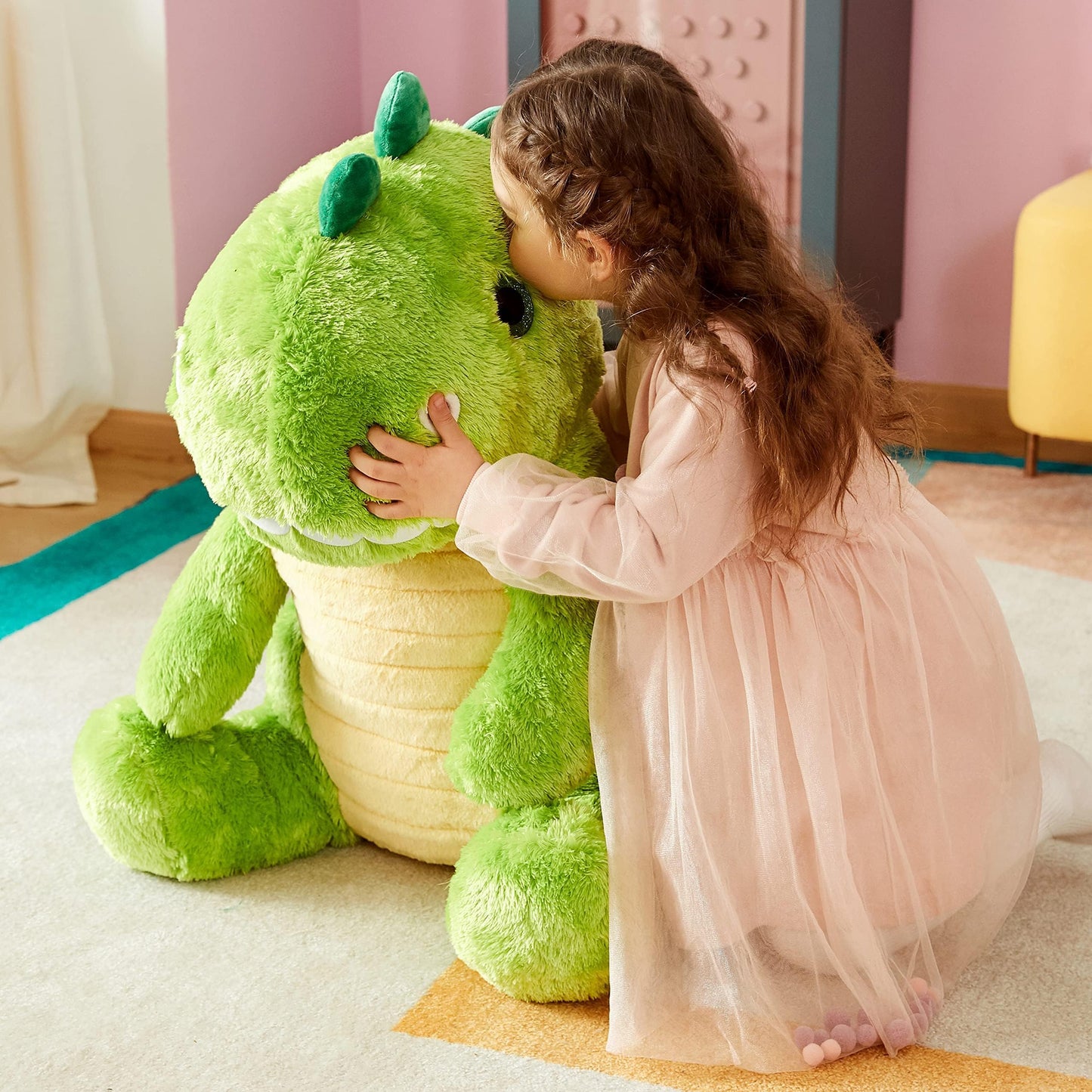 IKASA Large Dinosaur Stuffed Animal Plush Toy,Giant T-Rex Cute 23" Jumbo Soft Toys,Huge Big Size Fluffy Plushy Fat Plushie,Gifts for Kids