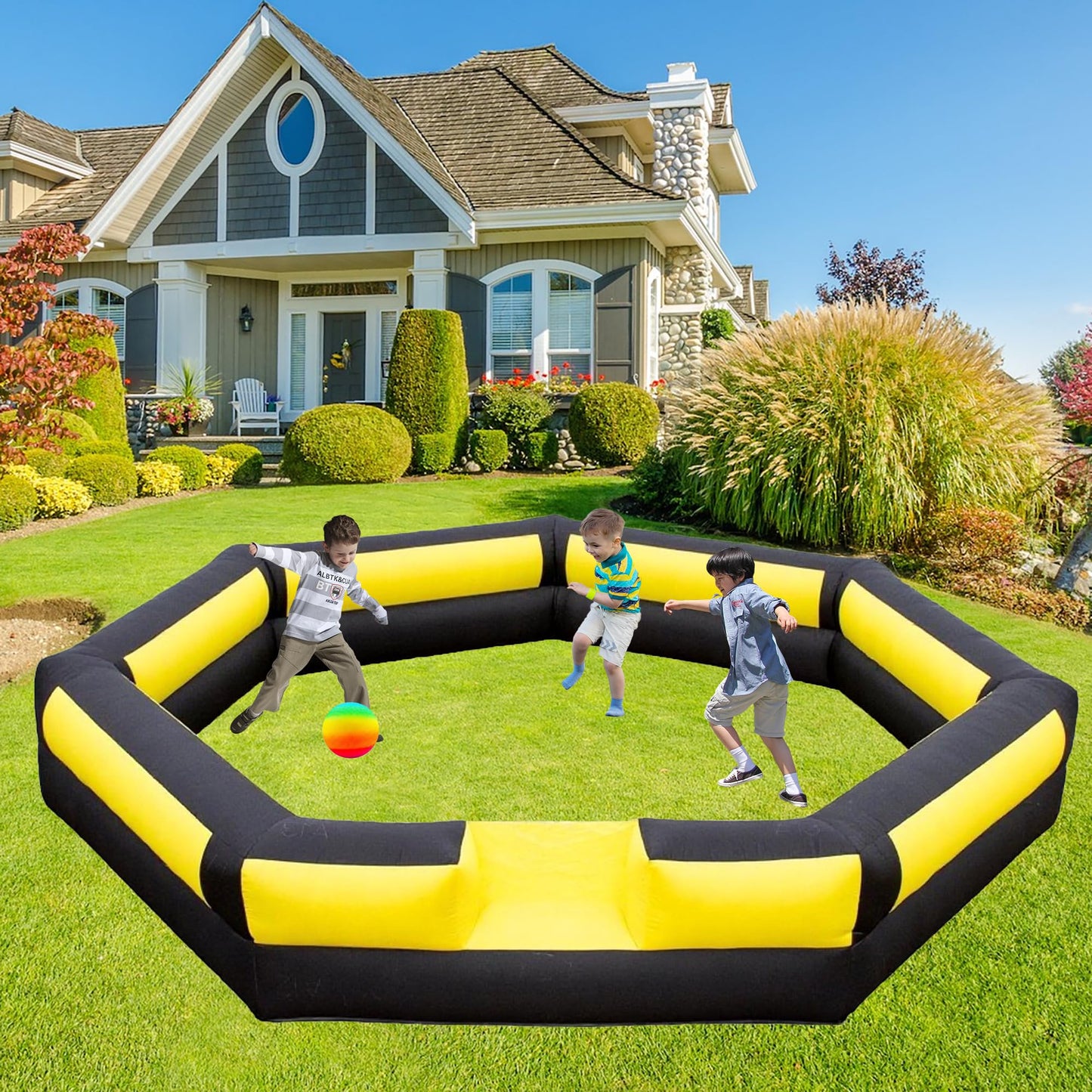 Blatesic Gaga Ball Pit Inflatable 15FT with Powerful Built-in Blower,Portable Gaga Pit for Indoor Outdoor School Family Activities