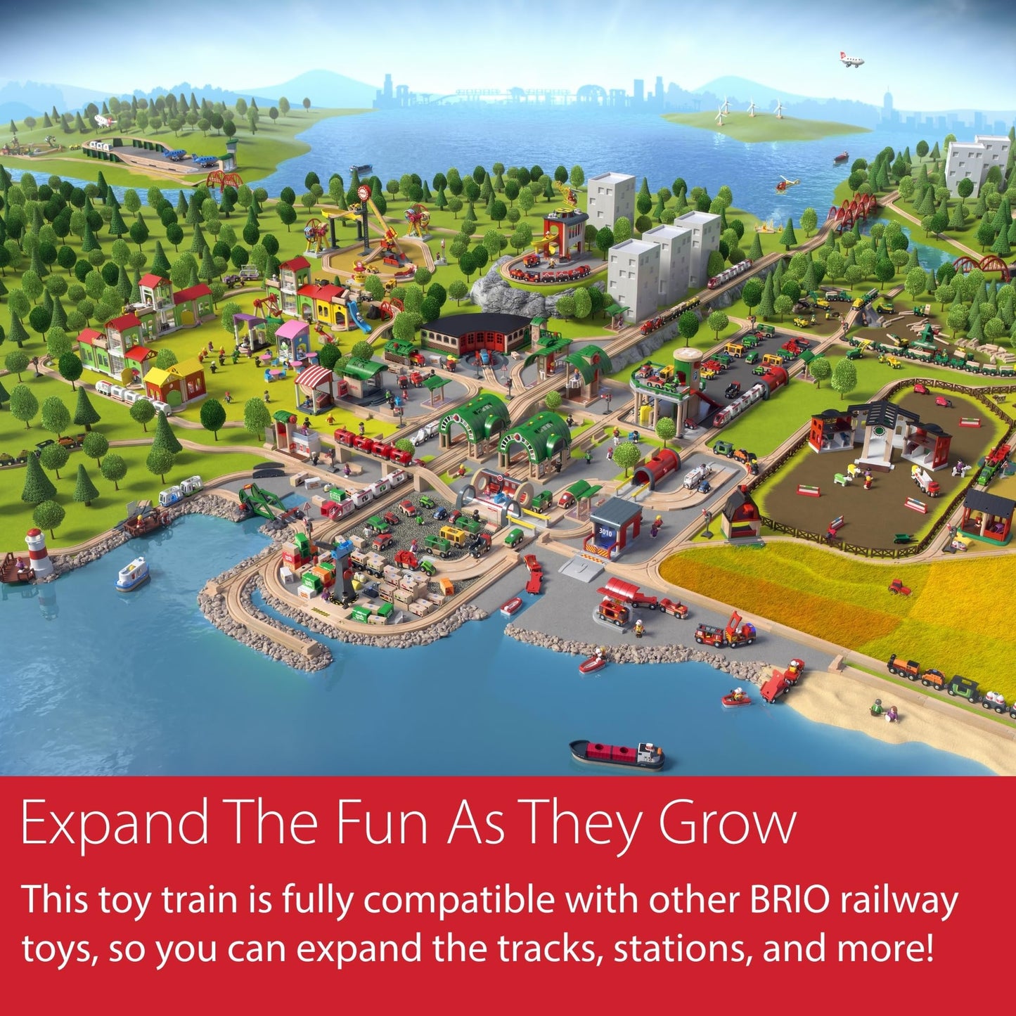 BRIO World Mighty Red Action Locomotive - Battery-operated Toy Train for Wooden Track - Motorized Train with Light & Sound - Compatible with All BRIO Railway Sets - Interactive Play - Kids Ages 3 & Up